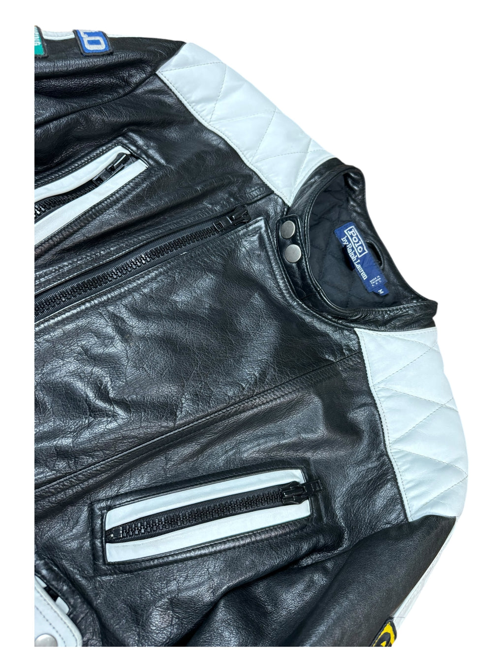 Polo Ralph Lauren 90s 1992 Alpine Ski Team Racing Leather Jacket Size Medium