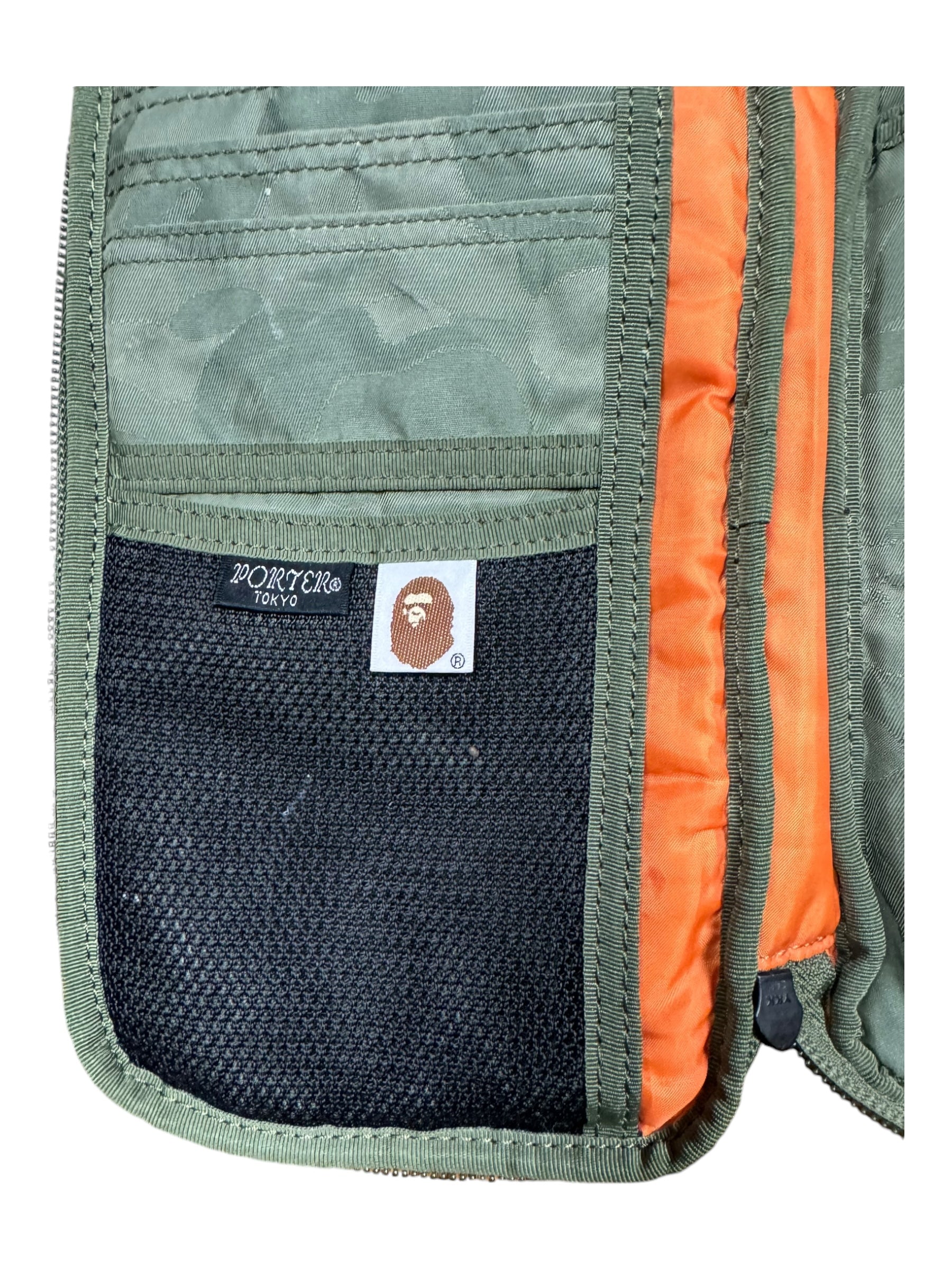 Bape 00s Bape x Porter Zip Up Wallet Travel Pouch Camo