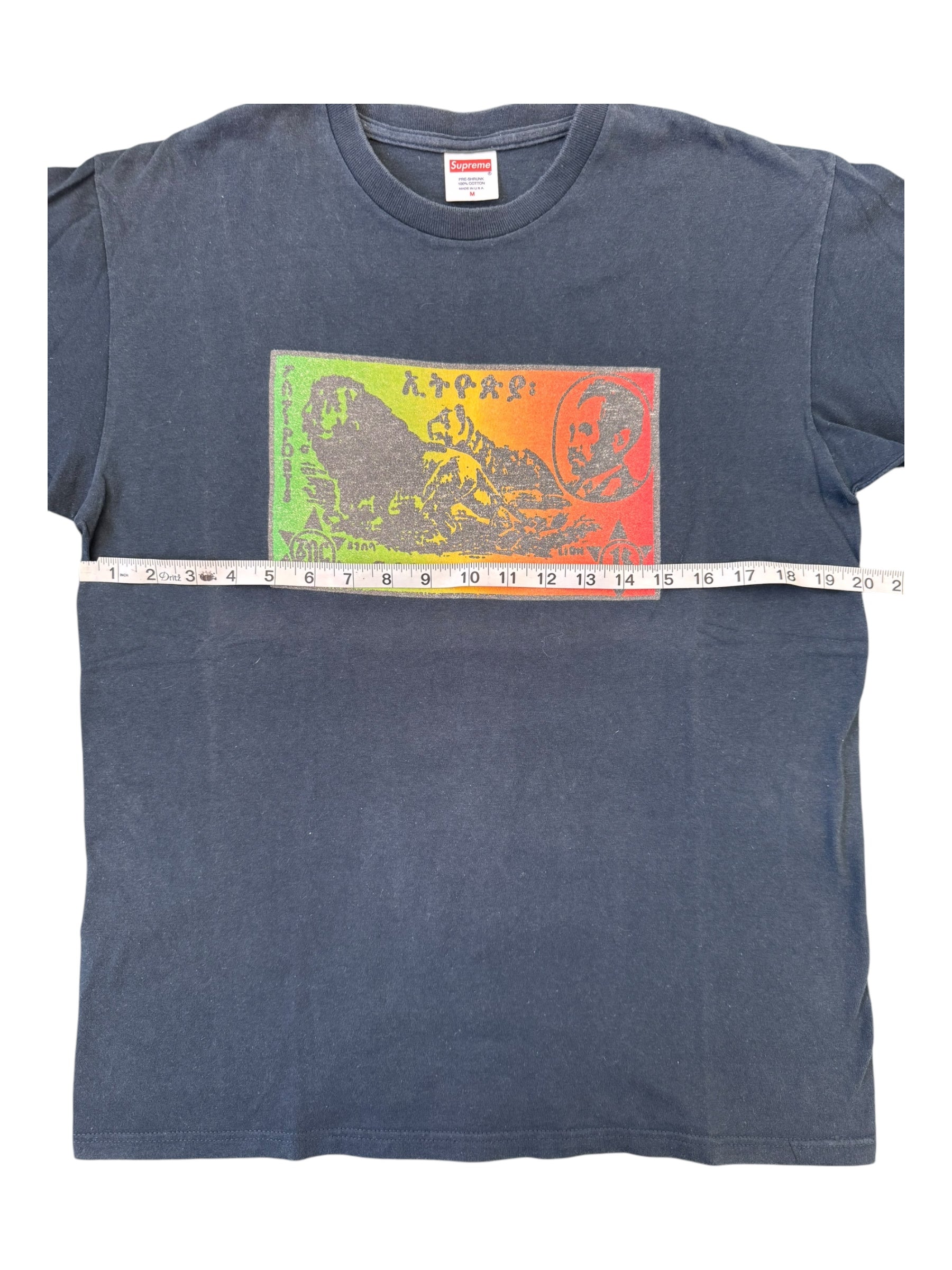 Supreme 2012 Ethiopia Tee Haile Selassie Black T-Shirt Size Medium