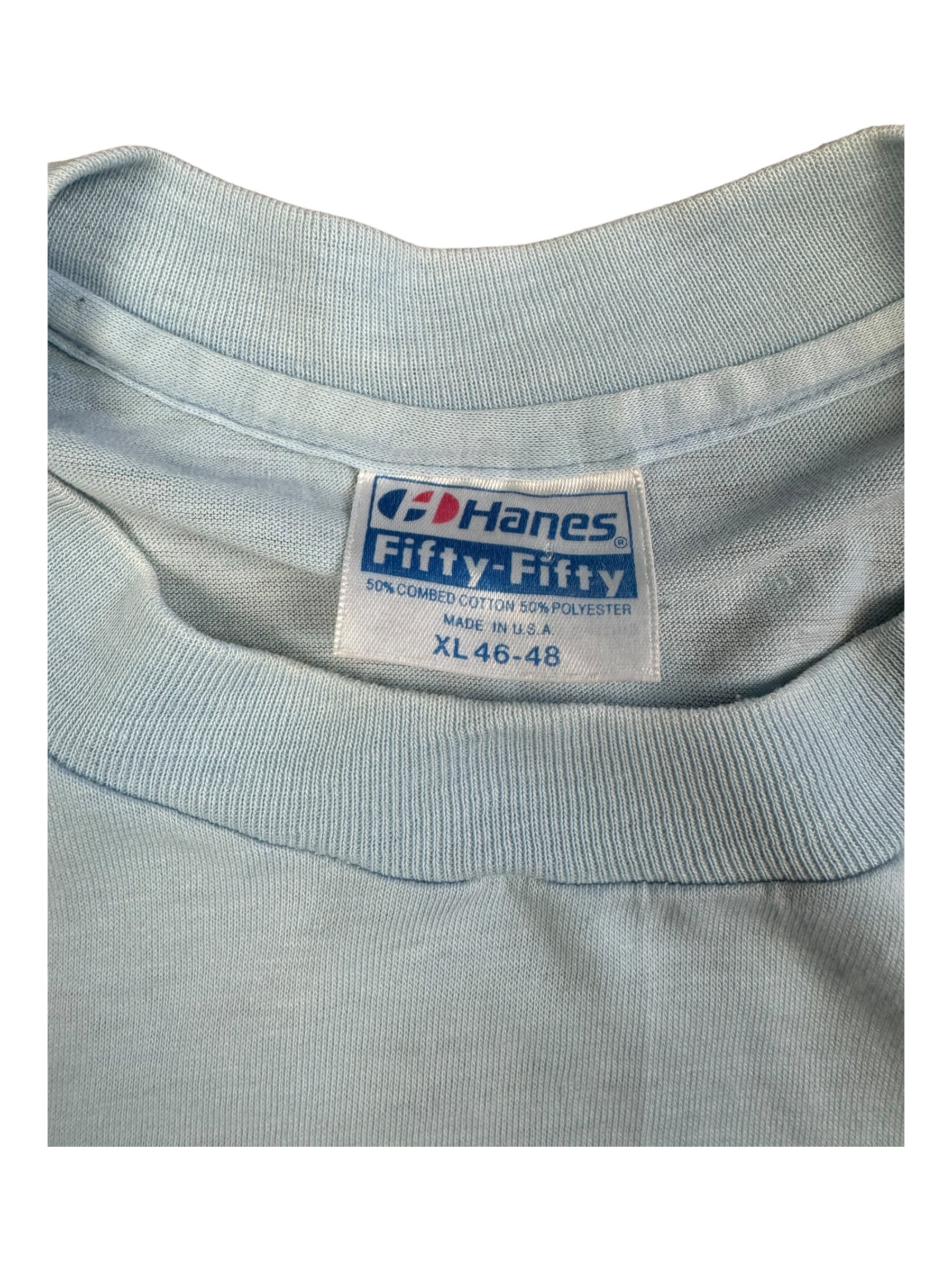 Albert Einstein 80s Blue T Shirt Sz X-Large Single Stitch Hanes 5050