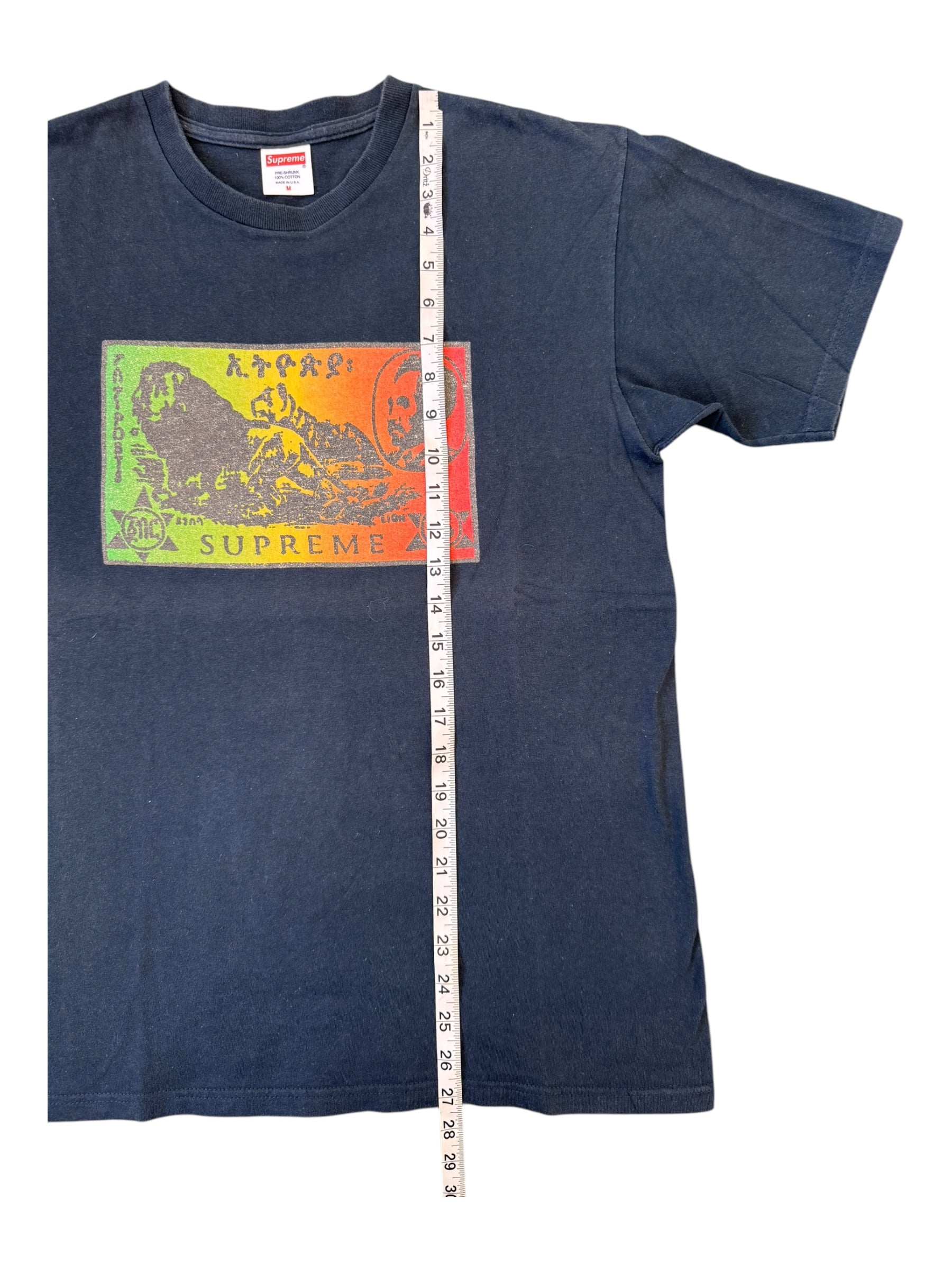 Supreme 2012 Ethiopia Tee Haile Selassie Black T-Shirt Size Medium