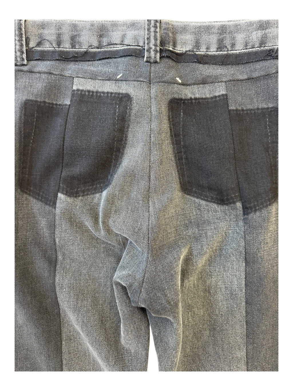 MM6 MAISON MARGIELA Size 1 Black Grey Split Leg Cotton Twill Wide Leg Jeans