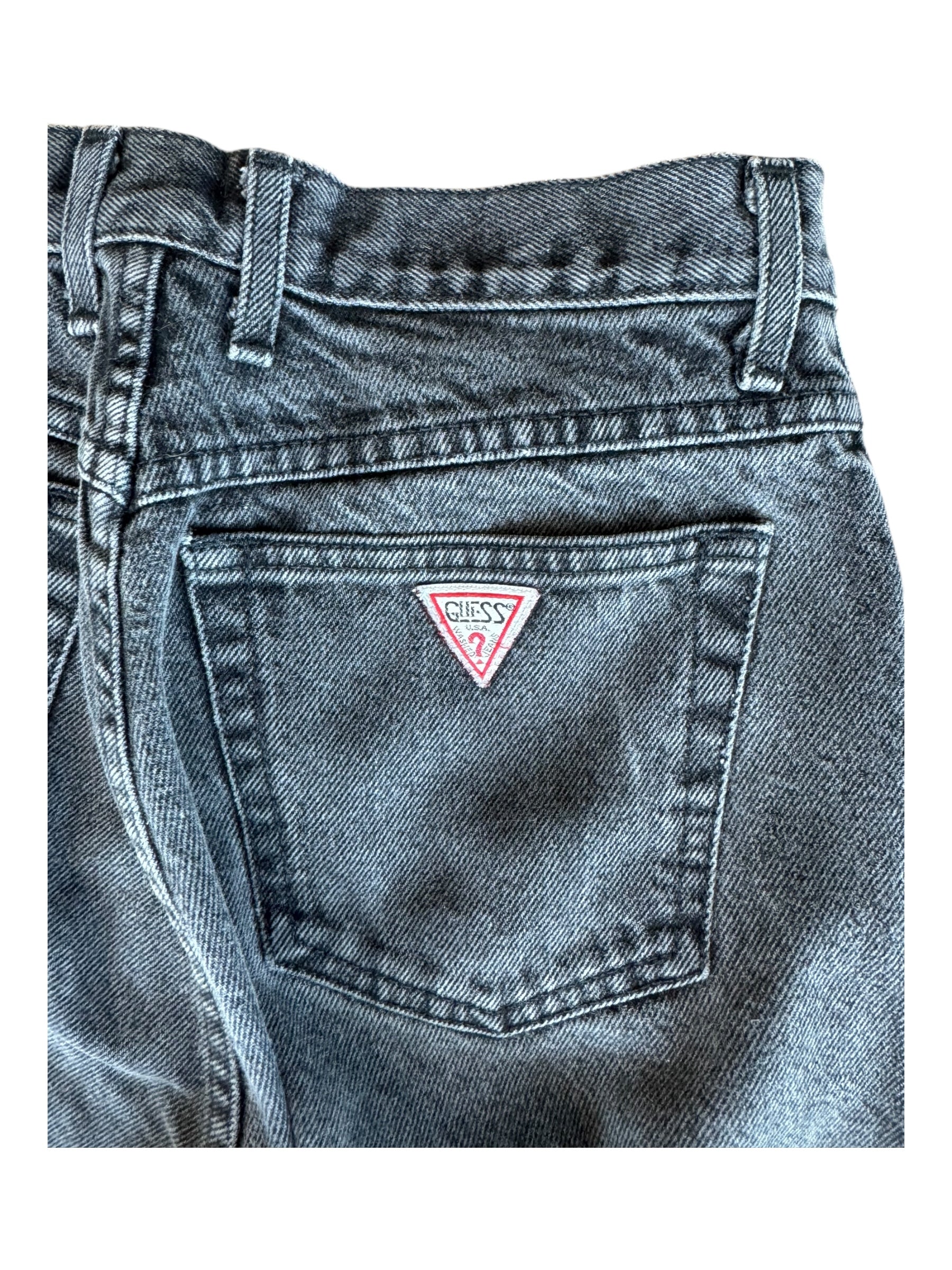 Guess 90's Women's Size 30 High Waisted Black Denim Straight Jeans USA