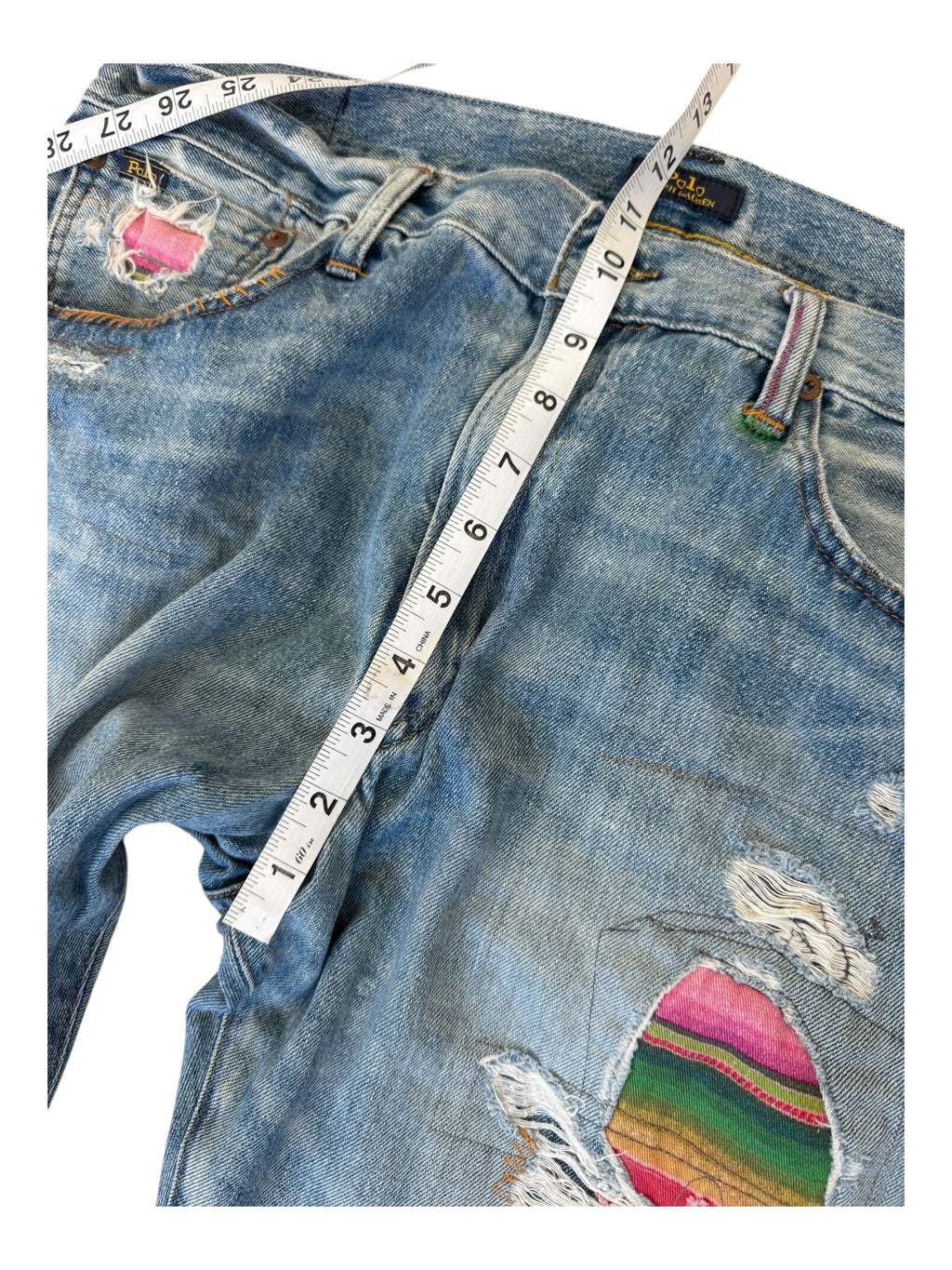 Polo Ralph Lauren Modern Pink Patchwork Denim Size 36 x 32