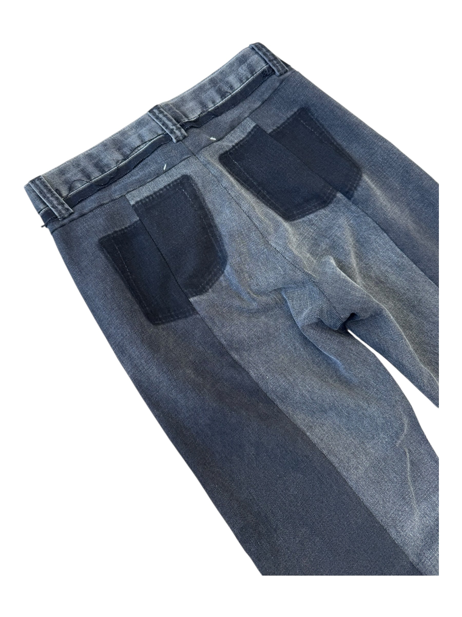 MM6 MAISON MARGIELA Size 1 Black Grey Split Leg Cotton Twill Wide Leg Jeans