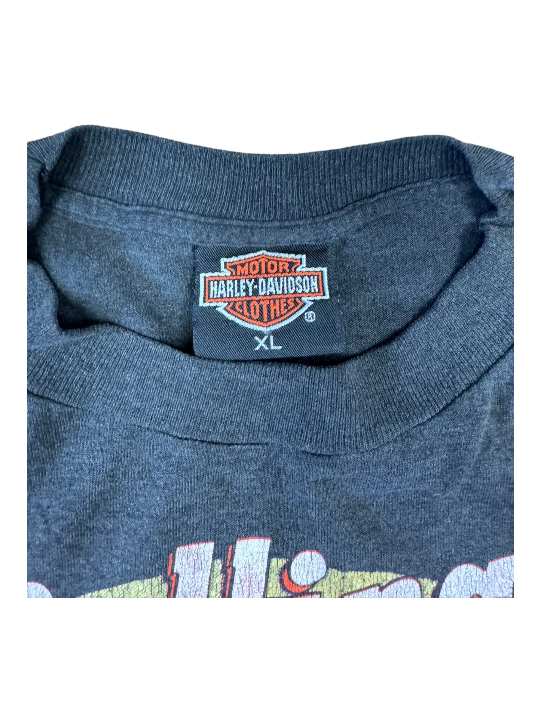 Harley Davidson 90s Heather Grey 3D Emblem Rolling Thunder Size XL