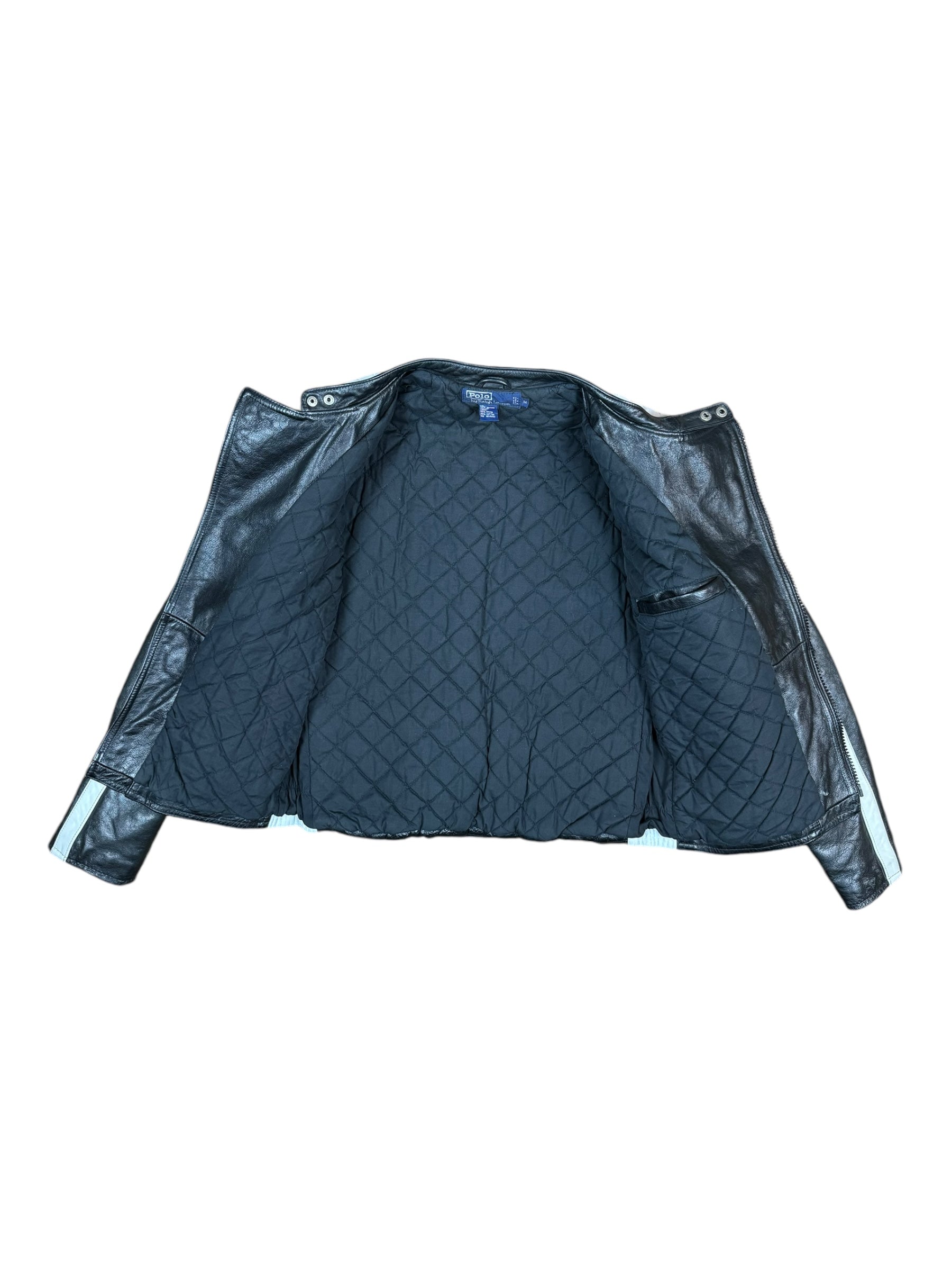 Polo Ralph Lauren 90s 1992 Alpine Ski Team Racing Leather Jacket Size Medium