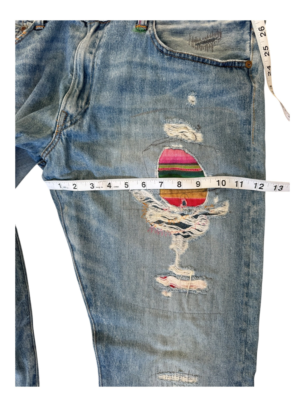 Polo Ralph Lauren Modern Pink Patchwork Denim Size 36 x 32