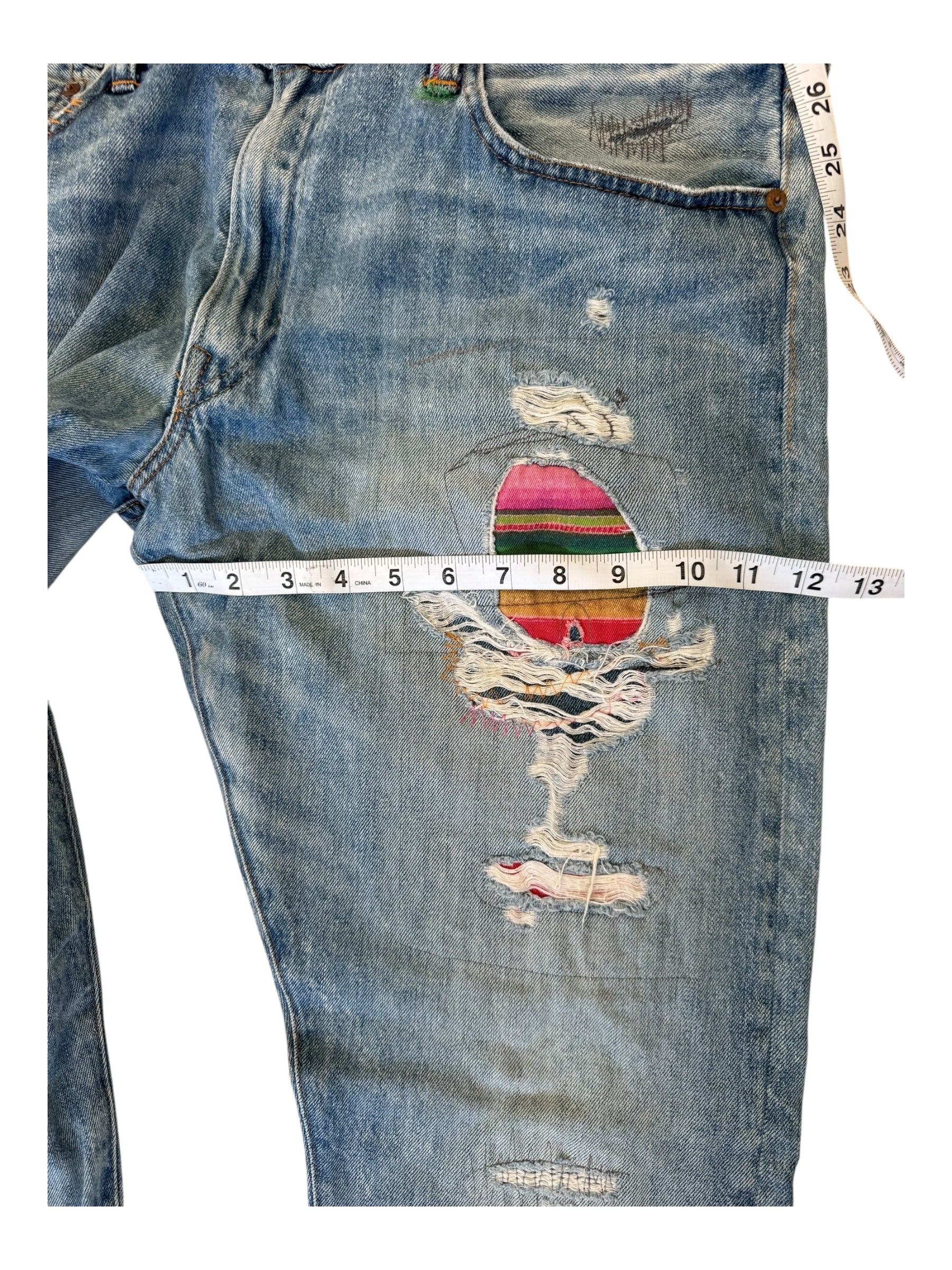 Polo Ralph Lauren Modern Pink Patchwork Denim Size 36 x 32