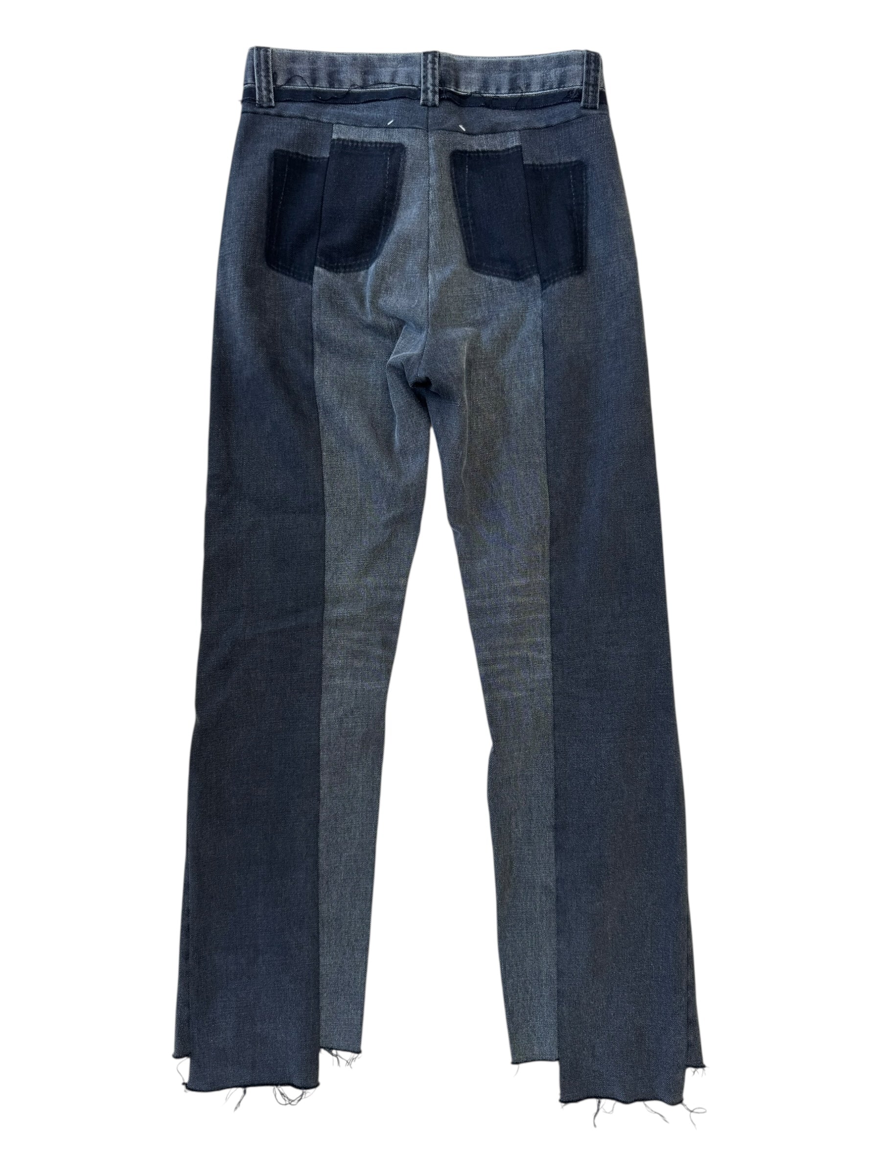 MM6 MAISON MARGIELA Size 1 Black Grey Split Leg Cotton Twill Wide Leg Jeans