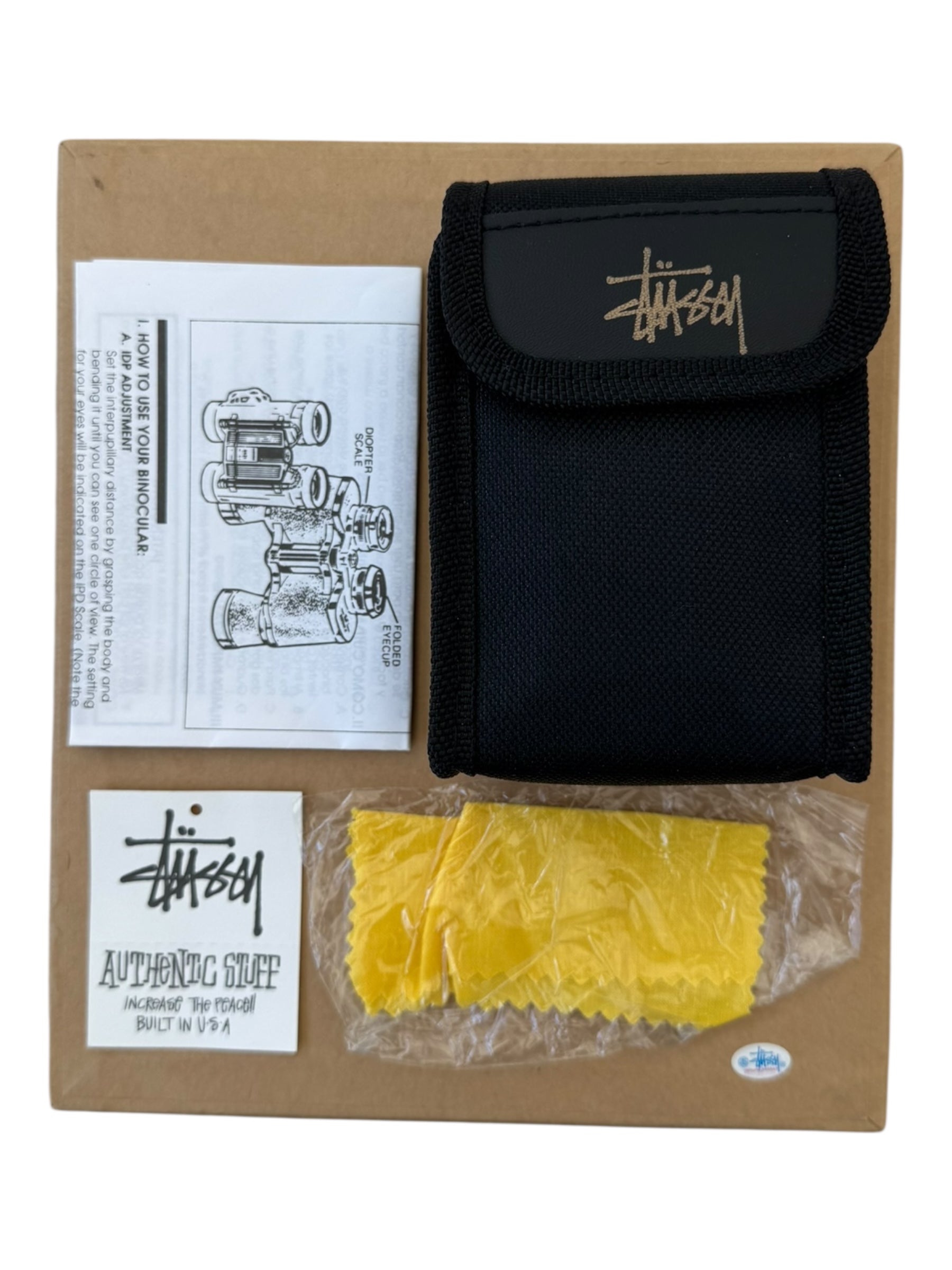 Stussy 90s Yellow Binoculars & Embroidered Pouch