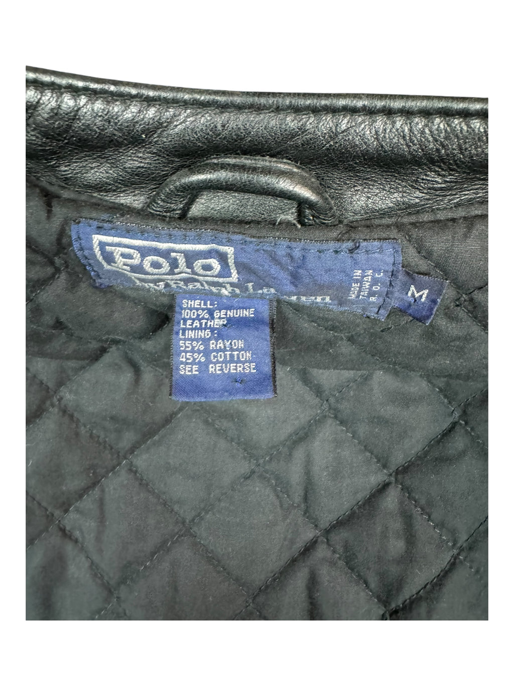 Polo Ralph Lauren 90s 1992 Alpine Ski Team Racing Leather Jacket Size Medium