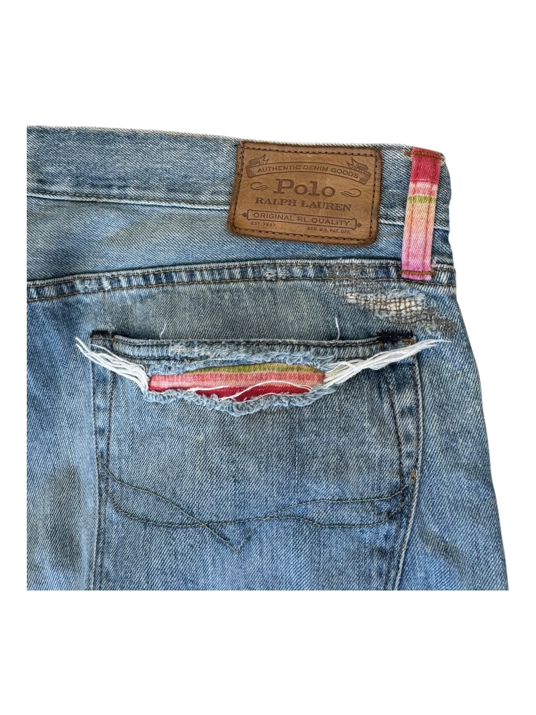 Polo Ralph Lauren Modern Pink Patchwork Denim Size 36 x 32
