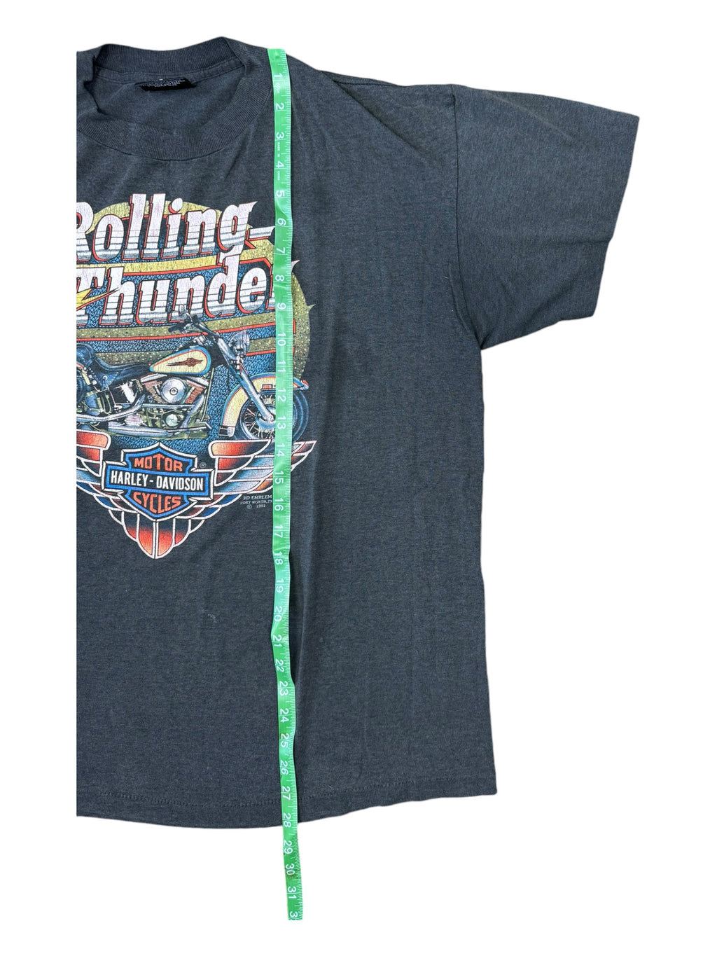 Harley Davidson 90s Heather Grey 3D Emblem Rolling Thunder Size XL