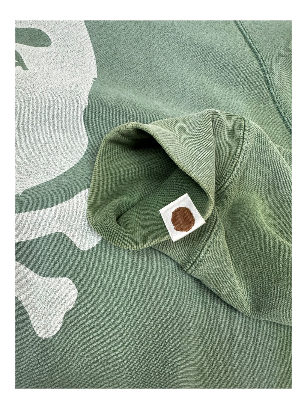 A Bathing Ape 00s Bape Skull Logo Green Faded Size Large