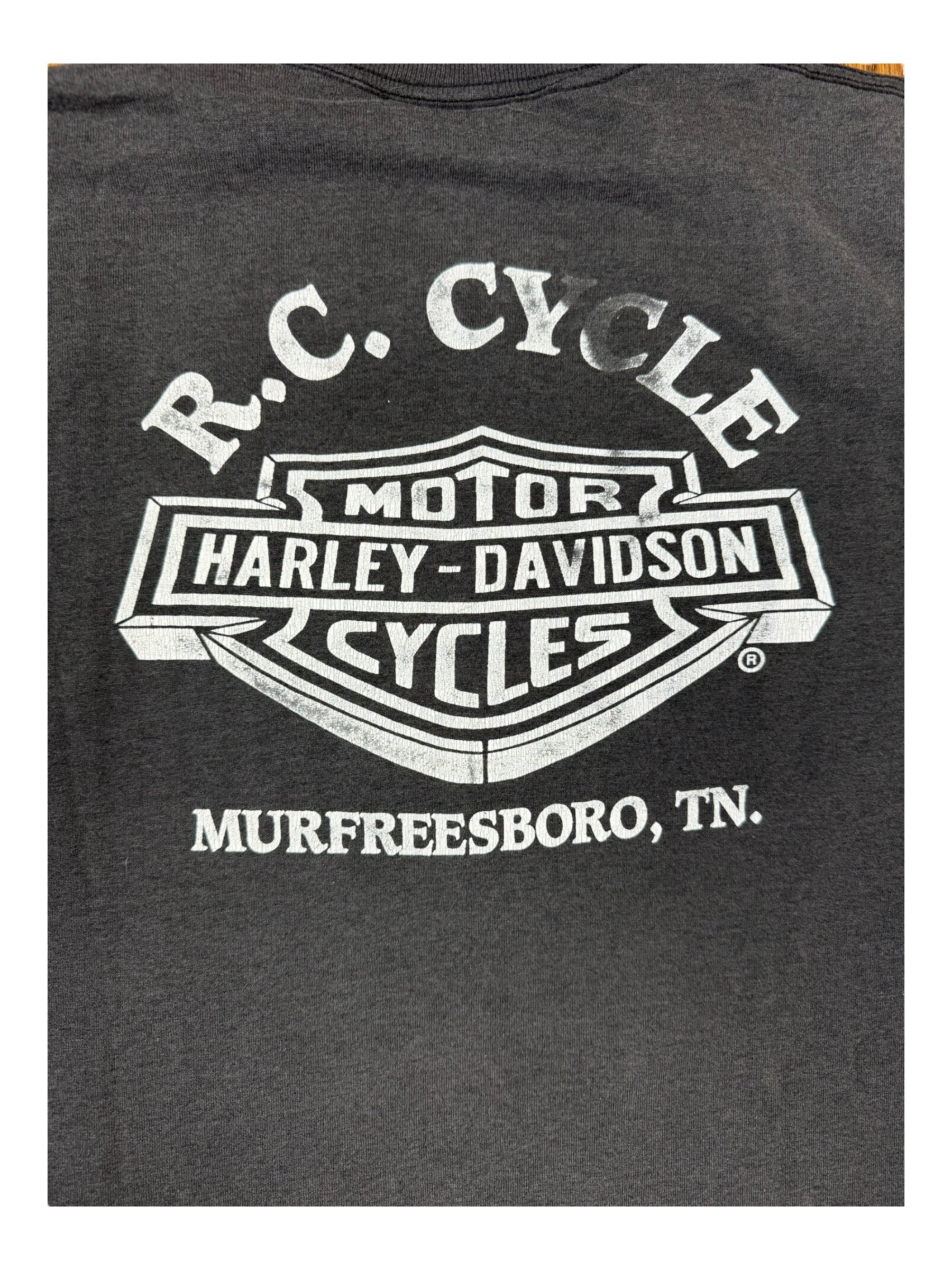 Harley Davidson 90s Heather Grey 3D Emblem Rolling Thunder Size XL