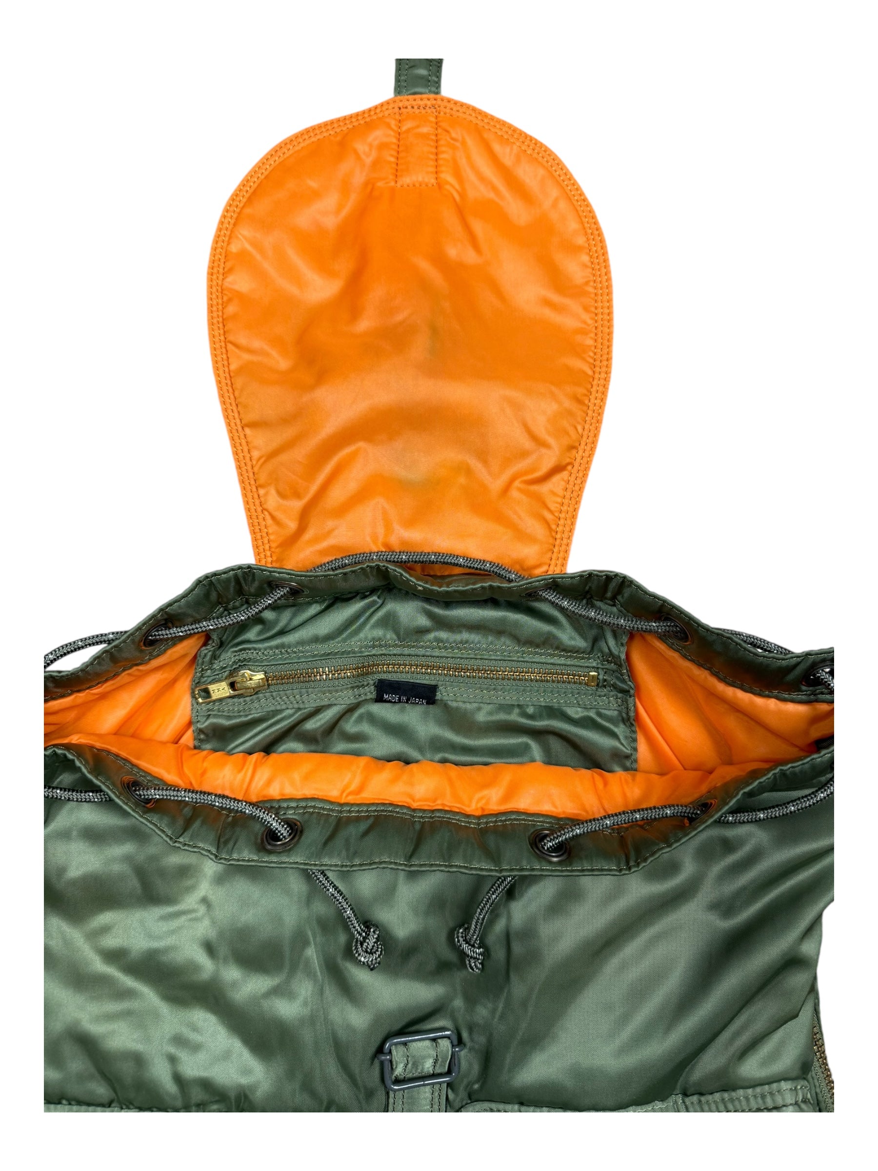 Porter Tokyo 90s Olive Green Silk Backpack