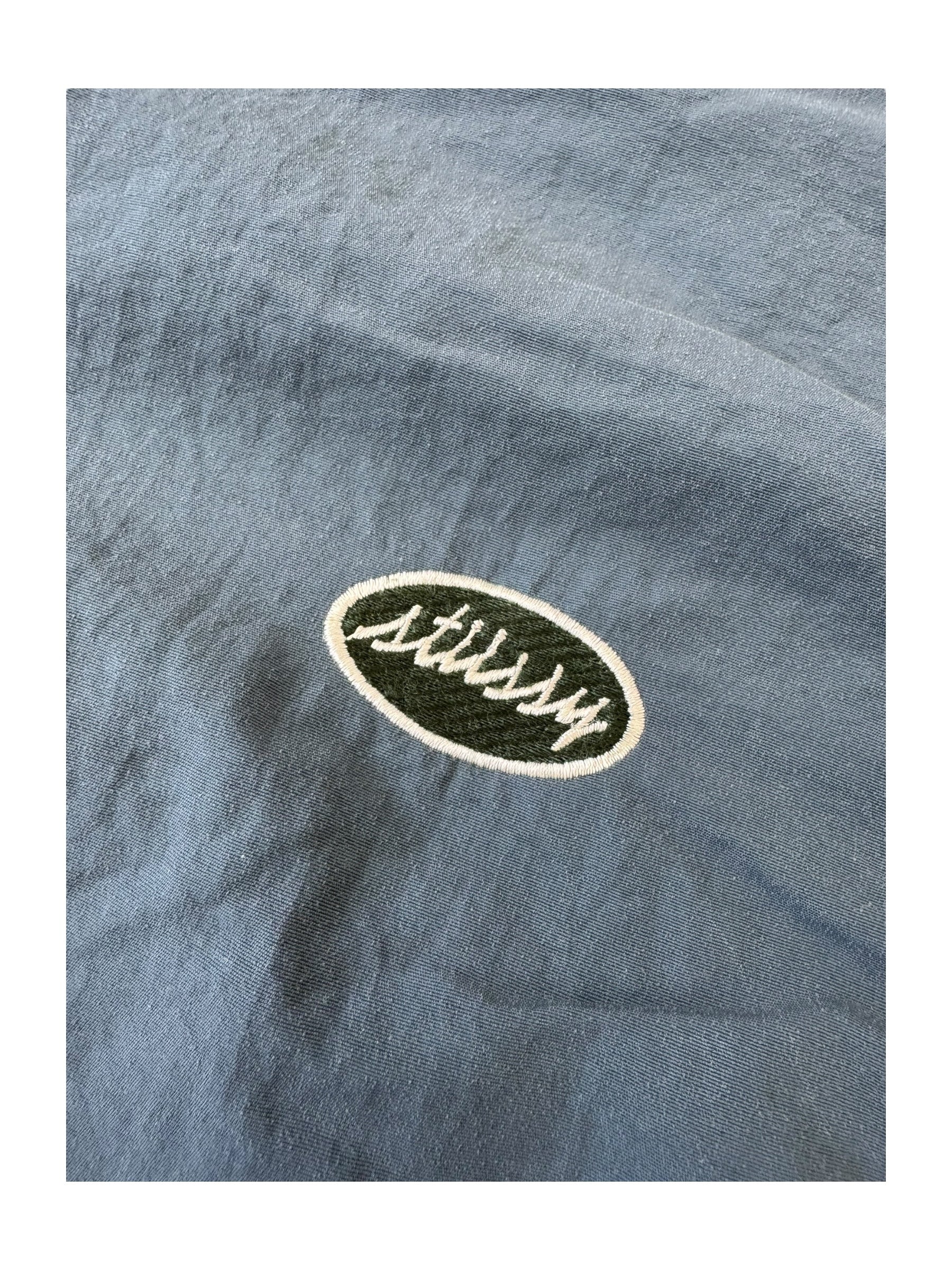 Stussy Outer Gear Blue Patch Button Up Jacket Size Large