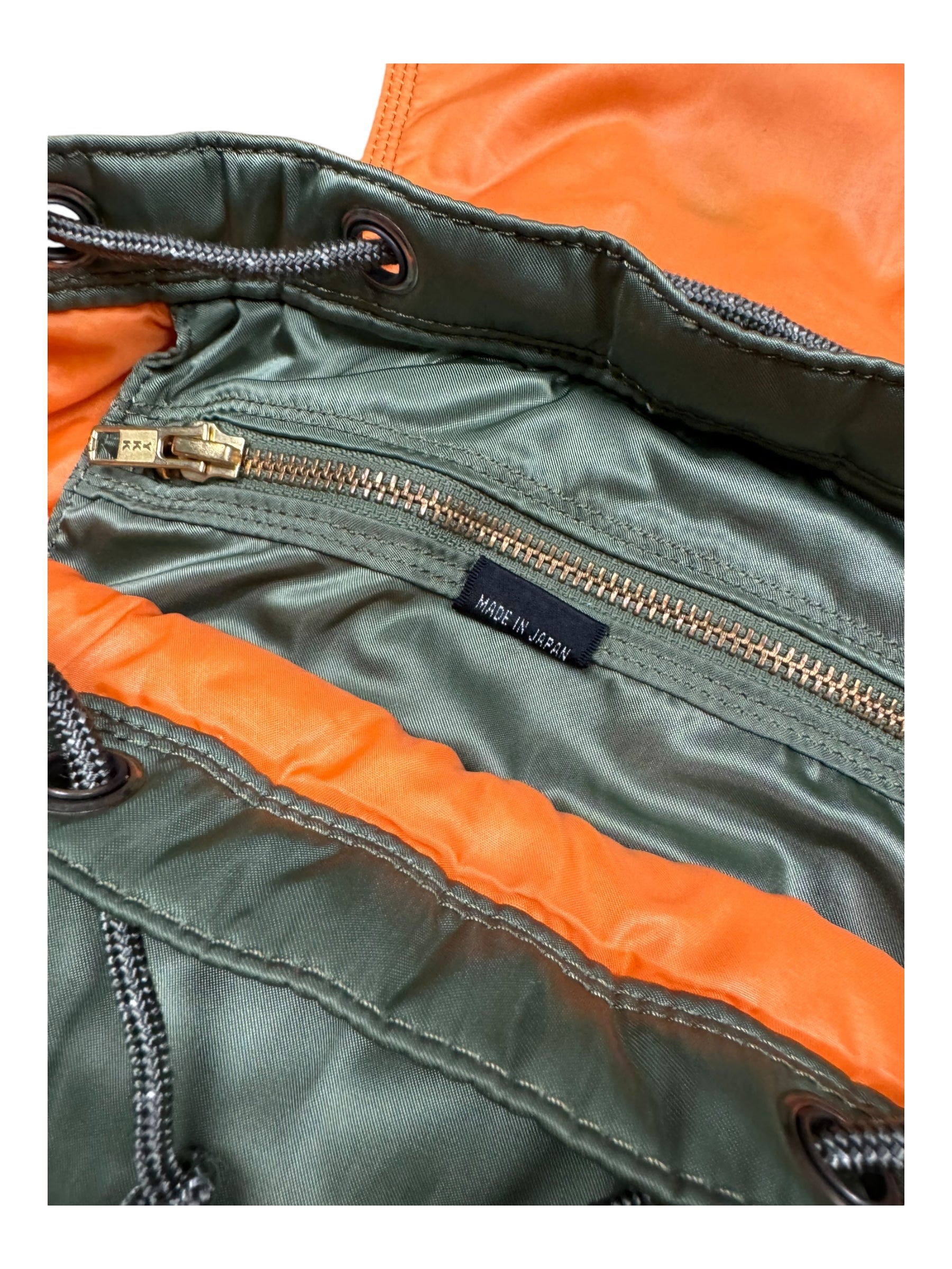 Porter Tokyo 90s Olive Green Silk Backpack