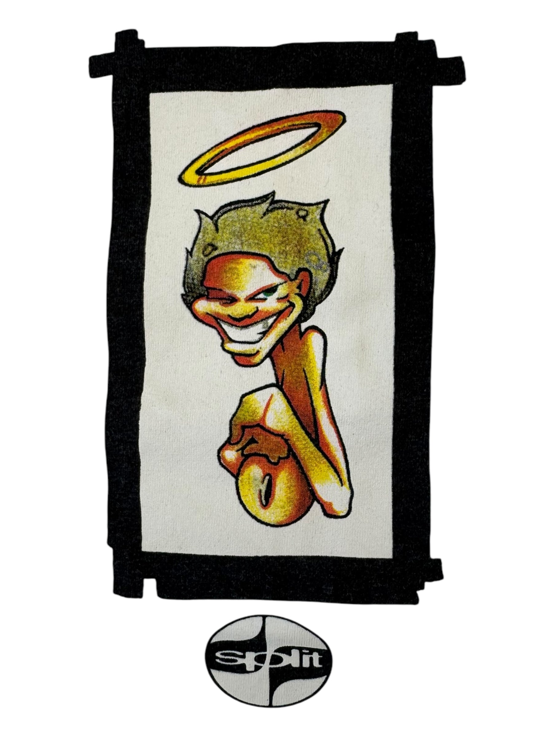 Split 90s White Angel Box T-Shirt Size Small