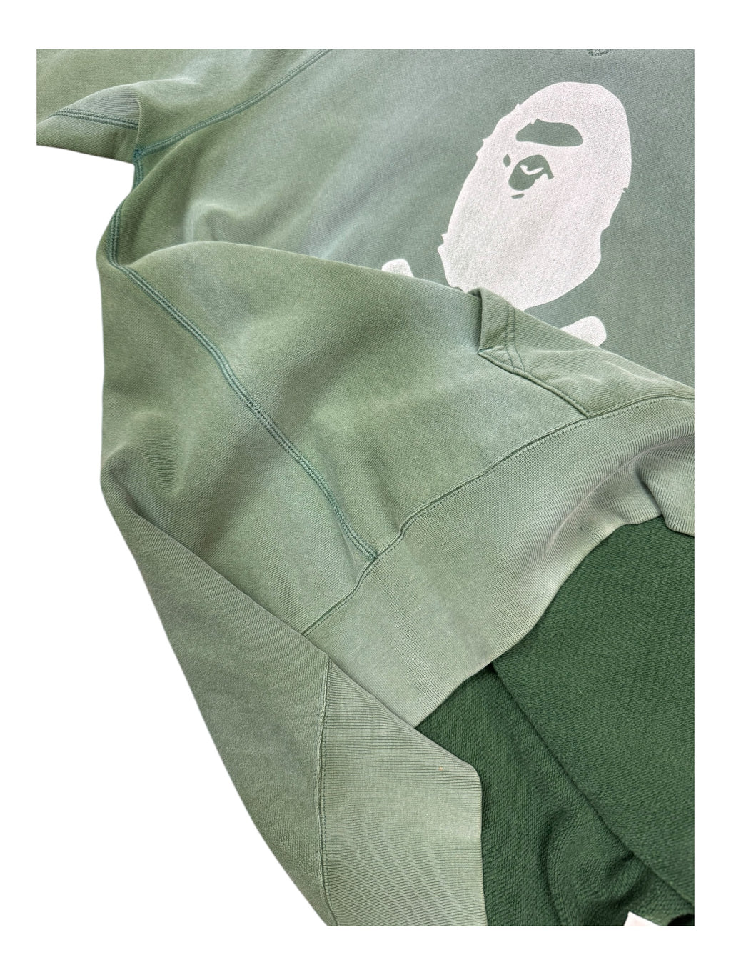 A Bathing Ape 00s Bape Skull Logo Green Faded Size Large