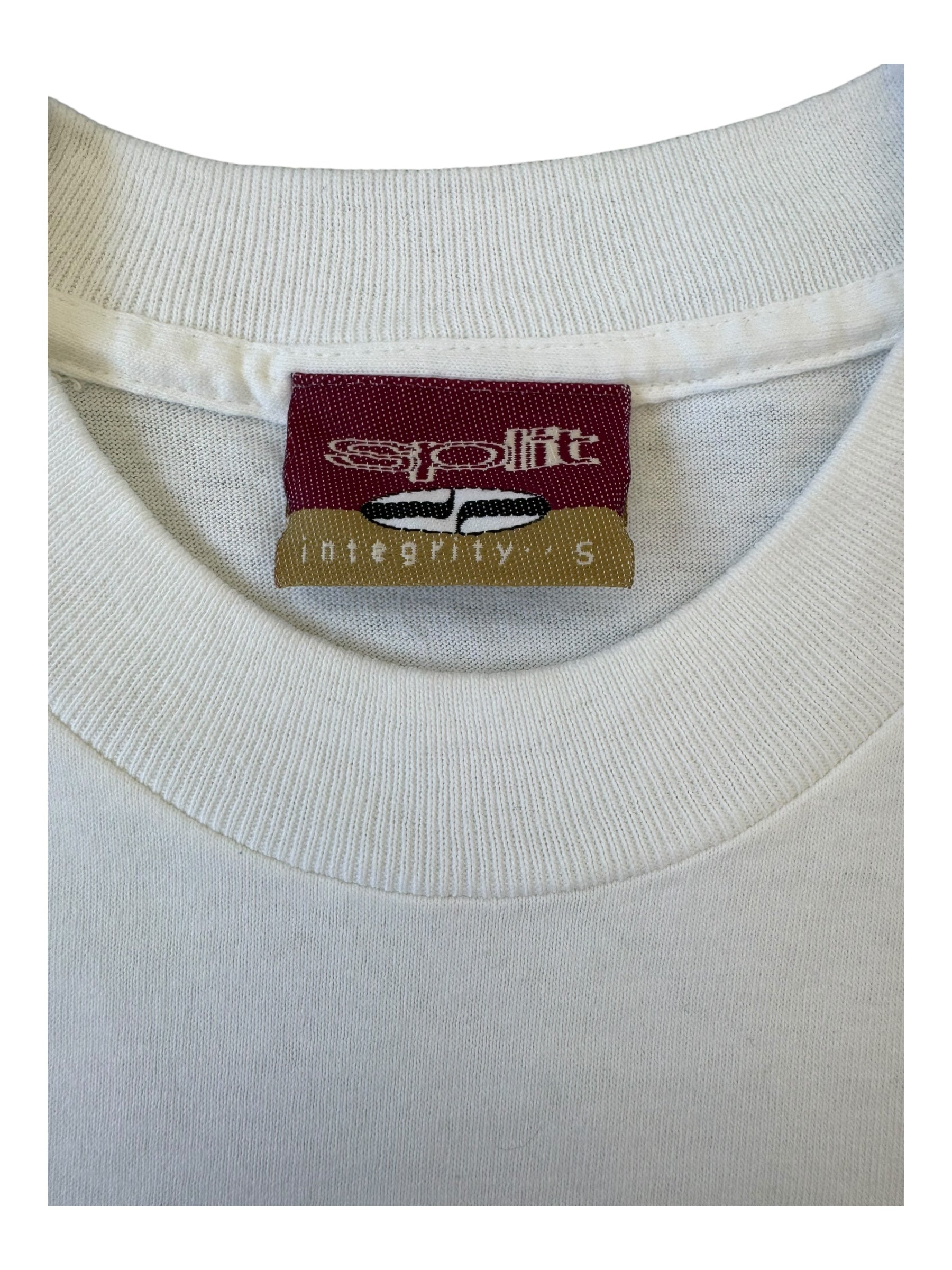 Split 90s White Angel Box T-Shirt Size Small