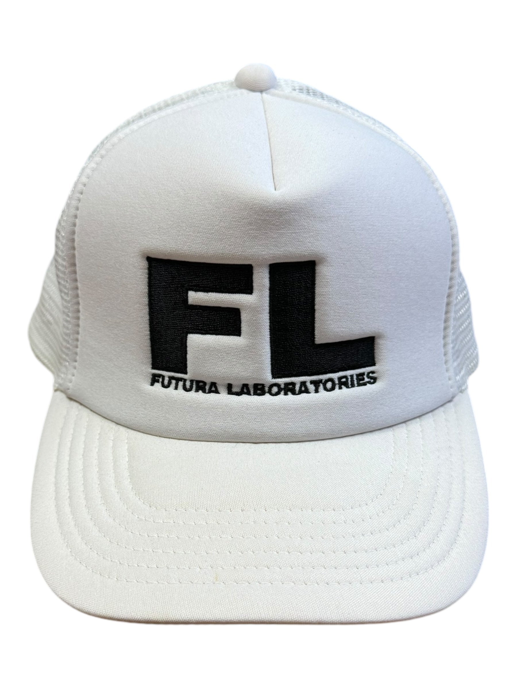 Futura 90s White Futura Laboratories Snapback Trucker Hat