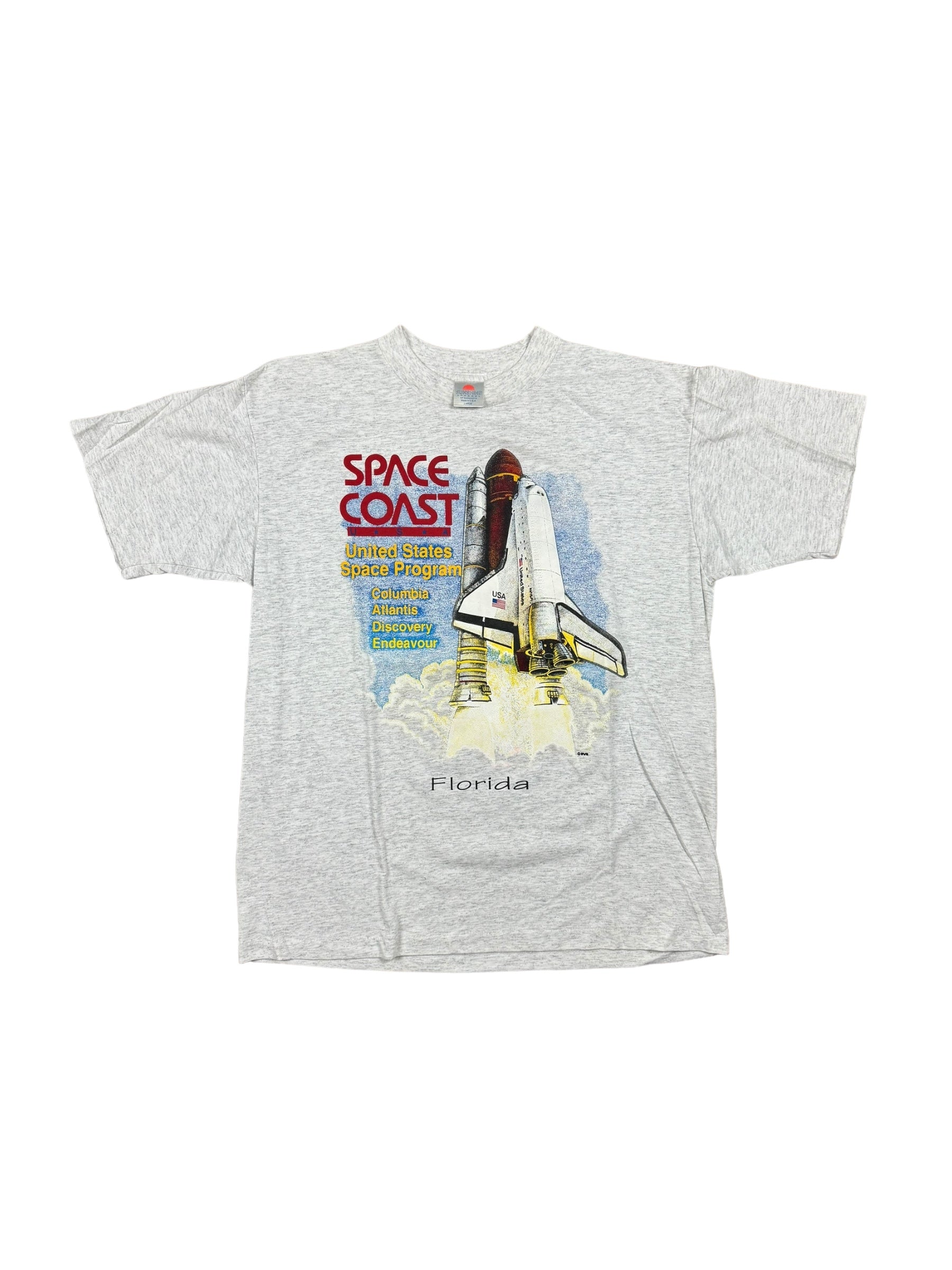 NASA Space Coast USA Florida Large T-Shirt Shuttle Single Stitch 90s