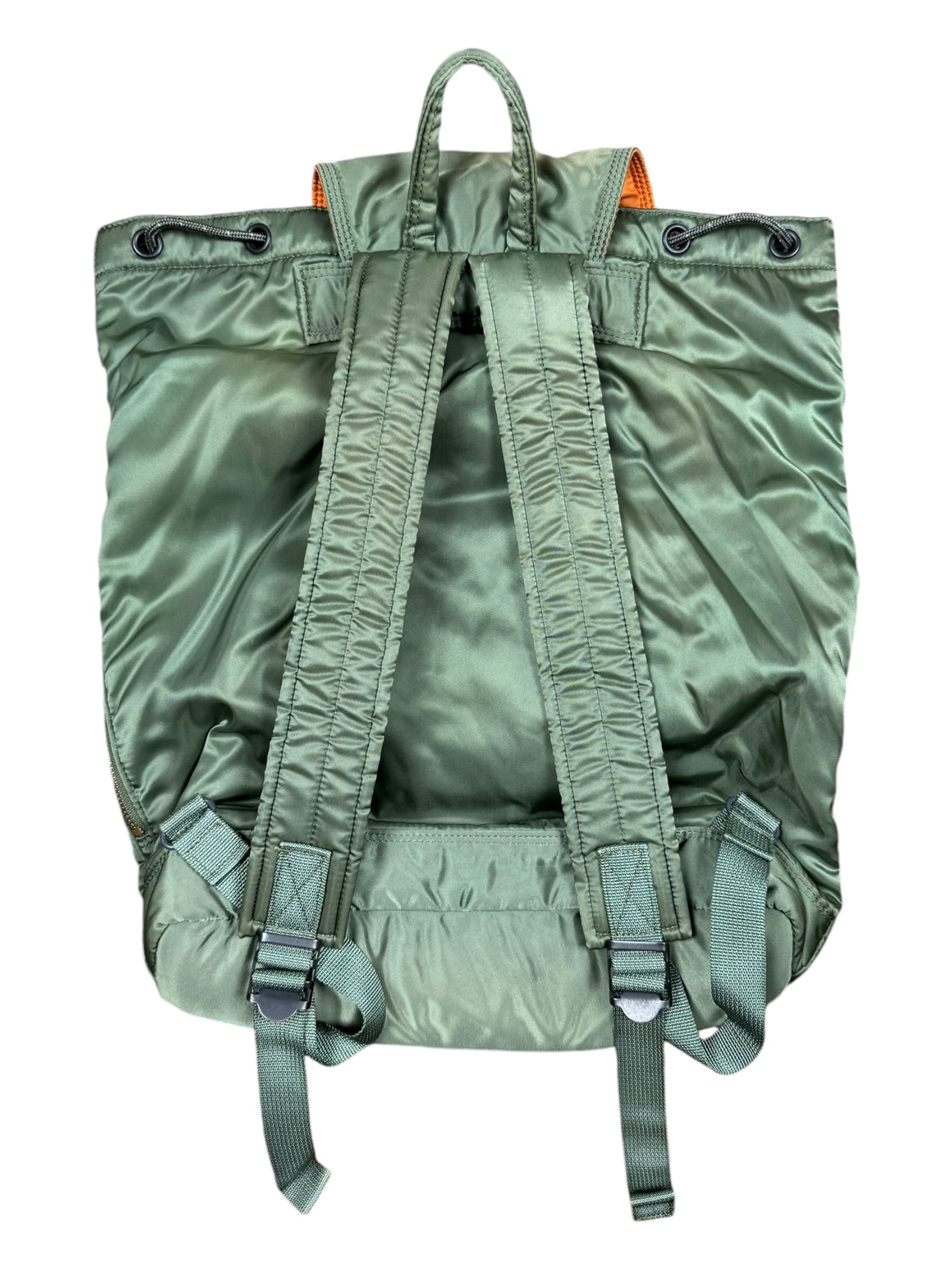 Porter Tokyo 90s Olive Green Silk Backpack