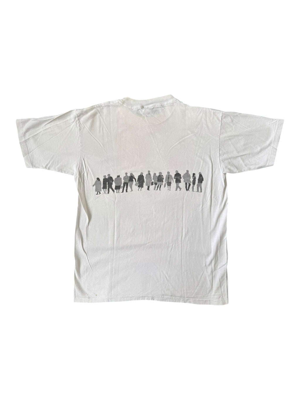 Stussy 80s Beach Crew Pink Logo White T-Shirt Size XL