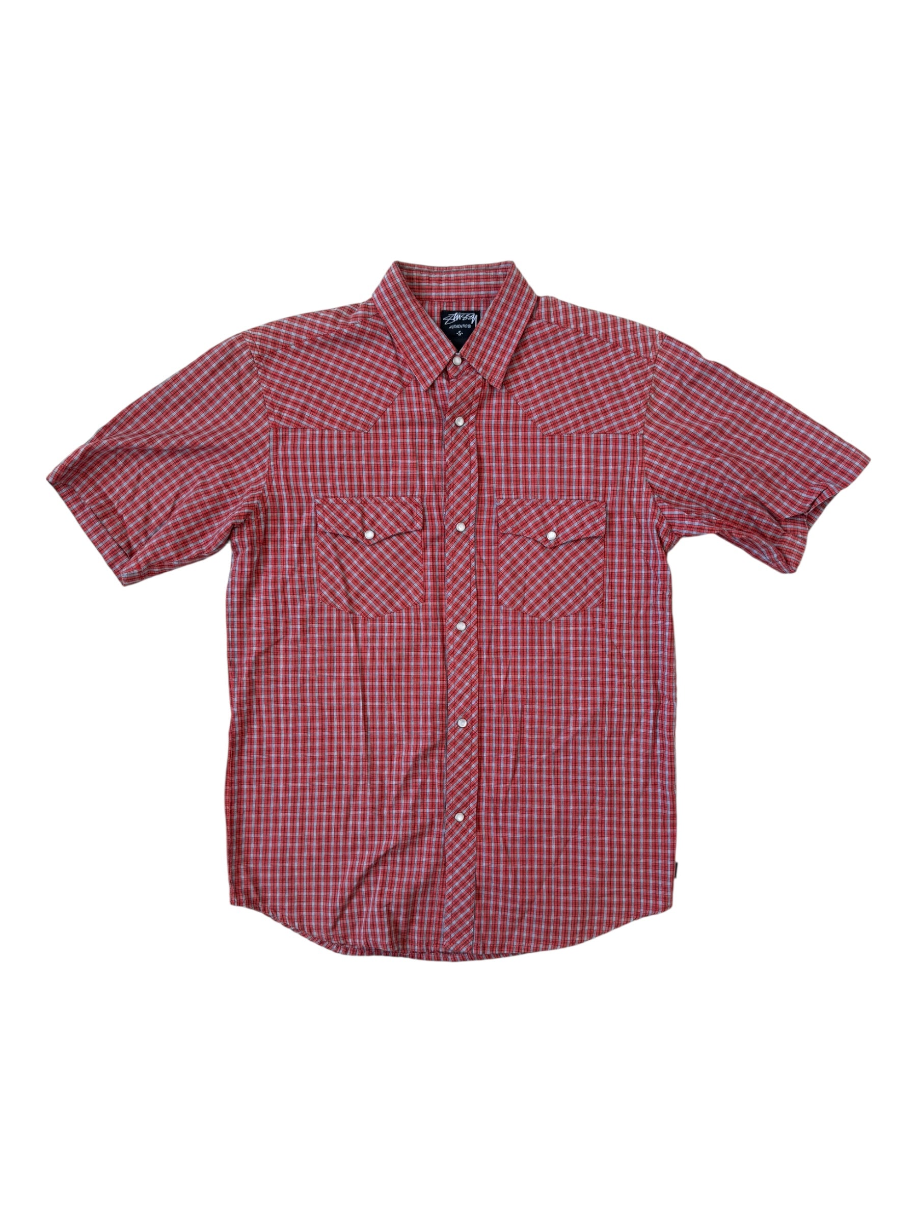 Stussy 00s Checkered Plaid Button Up Size Small