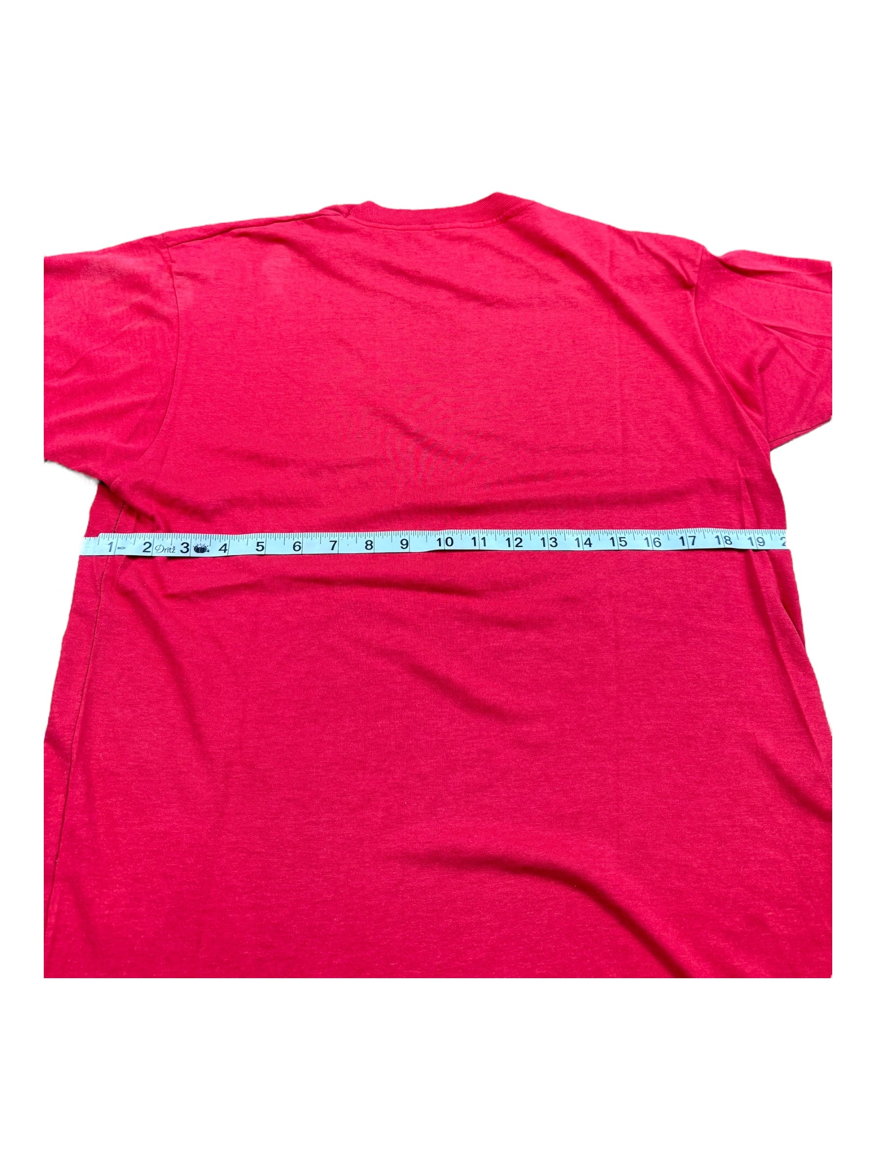 US PRINTING INK UNION THIN T-SHIRT RED 70s 80s SZ M/L