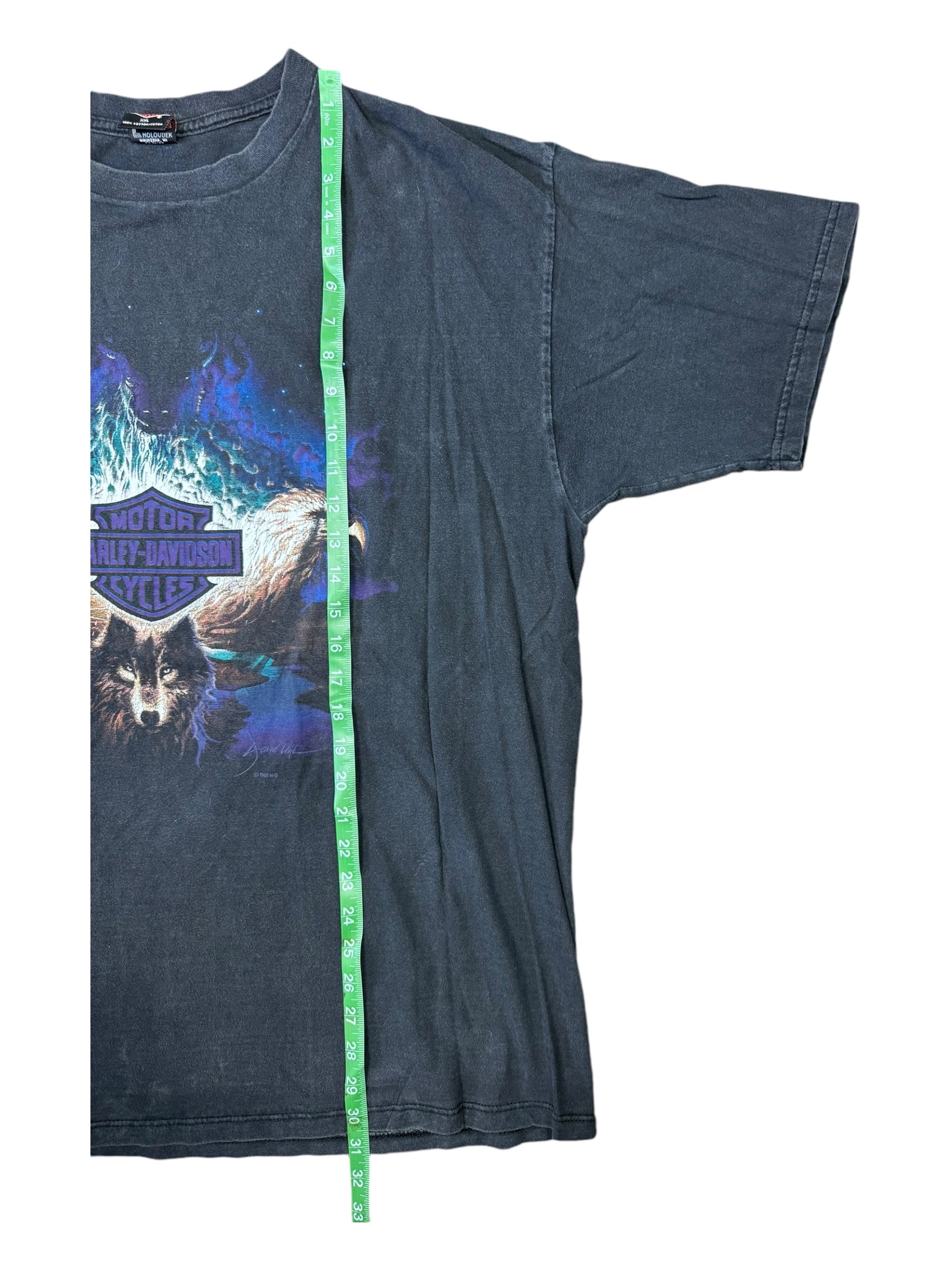 Harley Davidson 90s Black Wolves Faded Size XXL