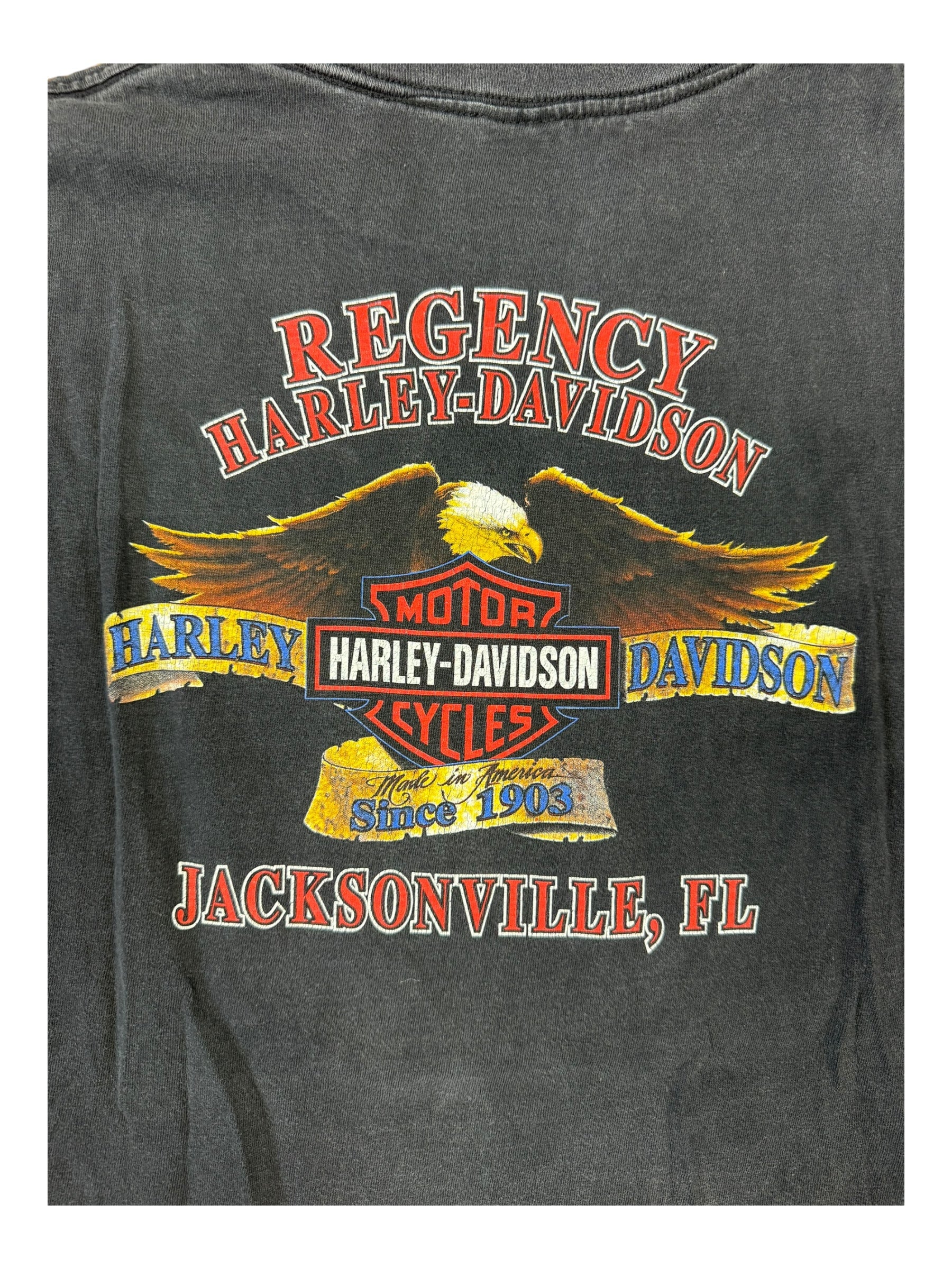 Harley Davidson 90s Black Wolves Faded Size XXL