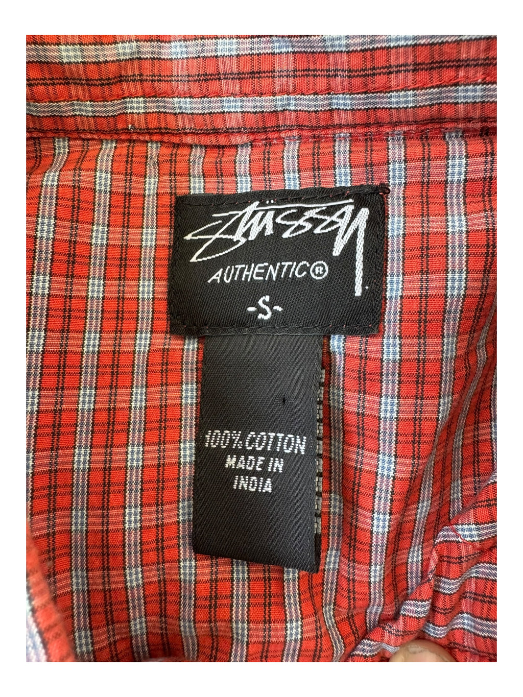 Stussy 00s Checkered Plaid Button Up Size Small