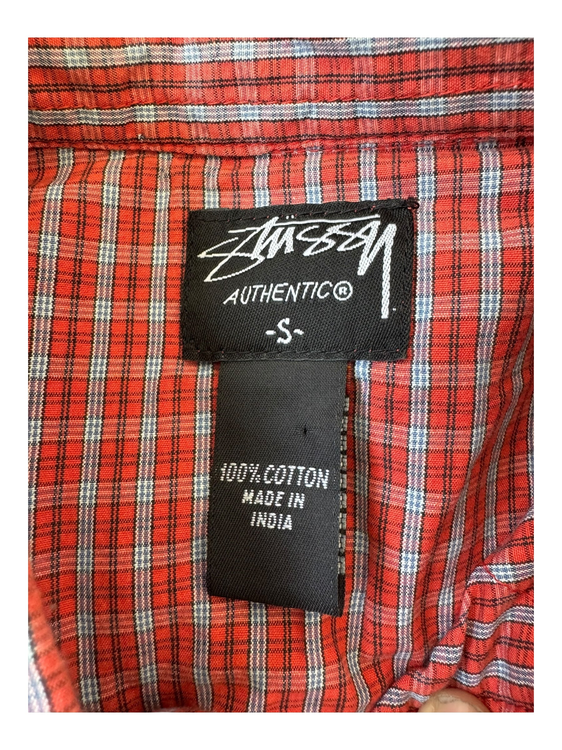 Stussy 00s Checkered Plaid Button Up Size Small