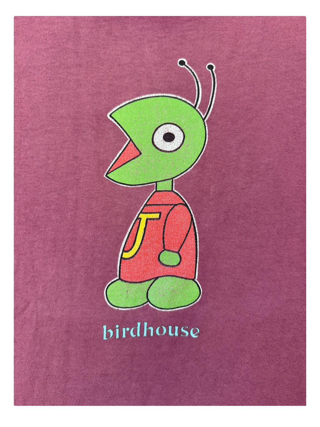 Birdhouse 90s Burgundy Jeremy Klein Alien T-Shirt Anvil Tag Size XL