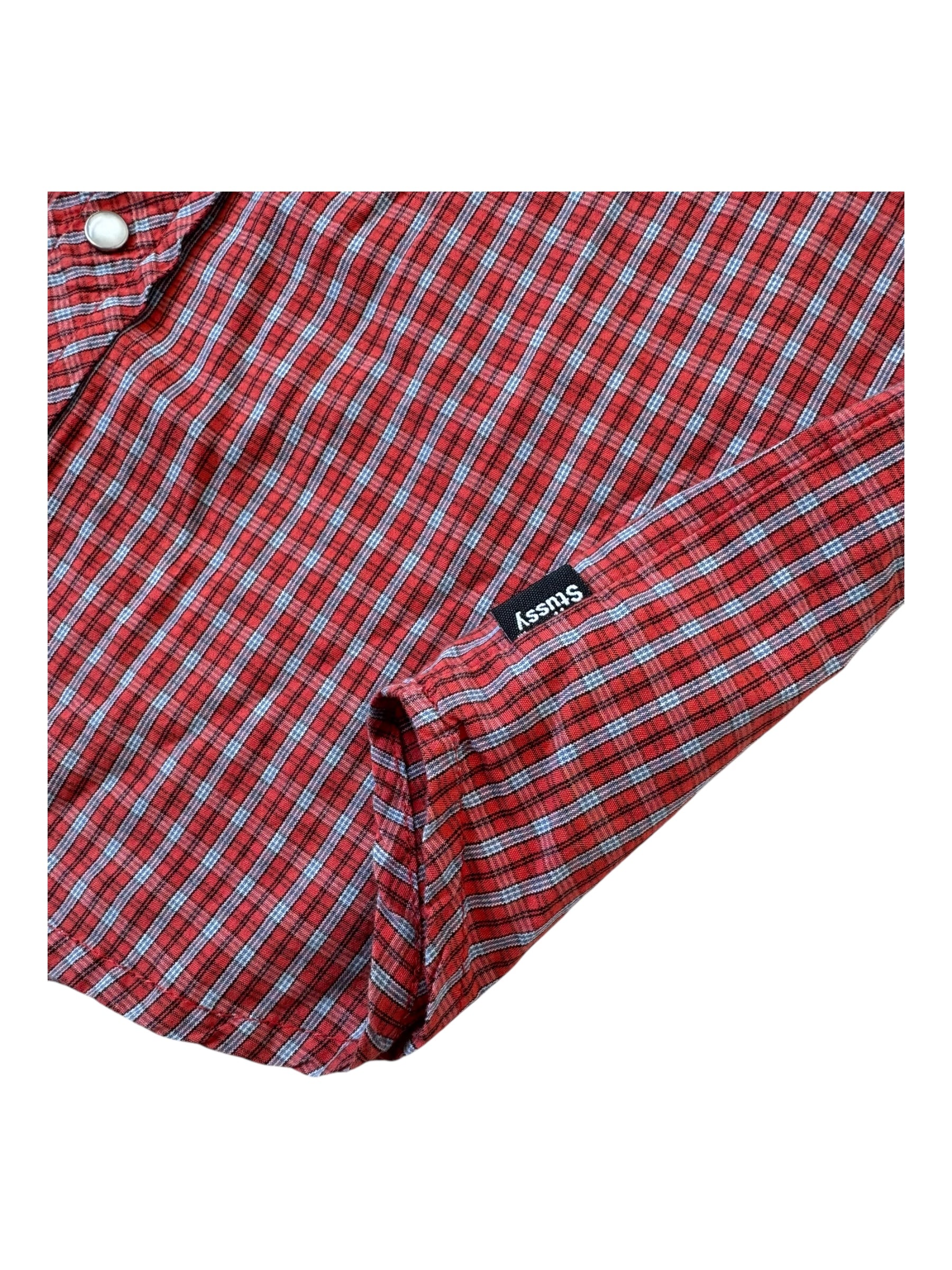 Stussy 00s Checkered Plaid Button Up Size Small
