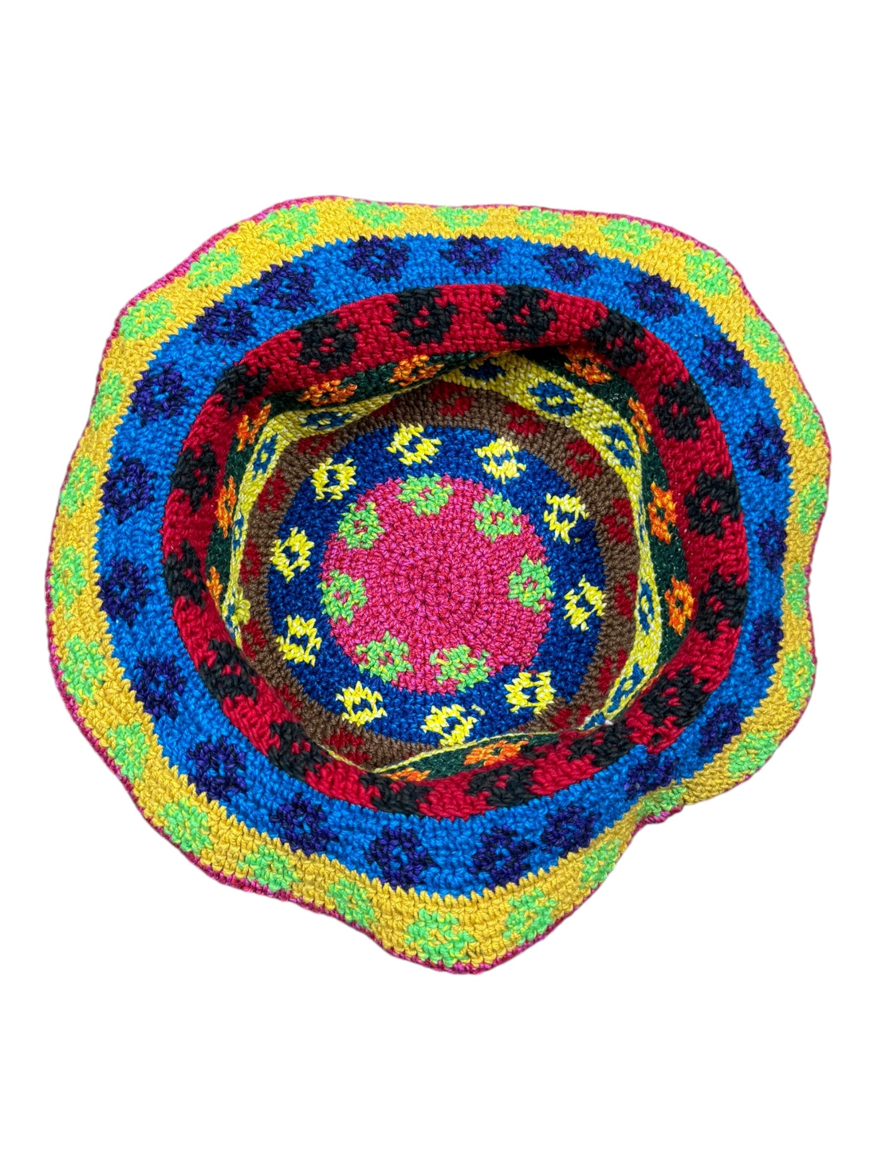 Knit Flower Bucket Hat Crochet Unisex Colorful Vibes