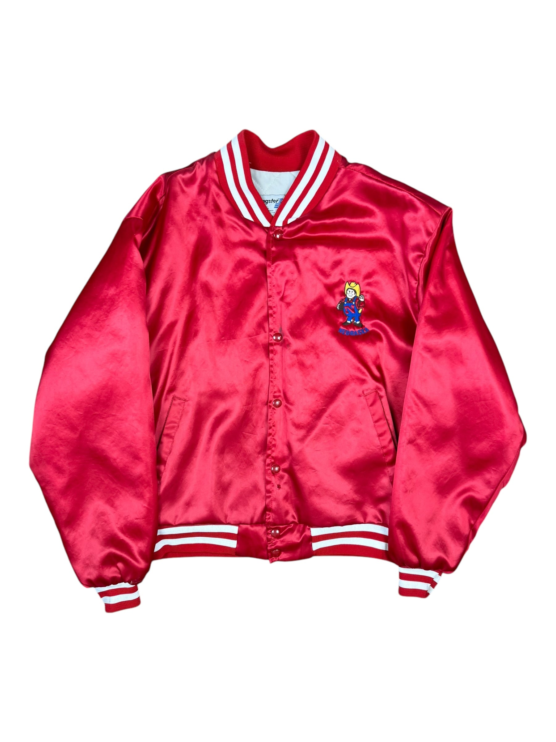 Nebraska Cornhuskers NCAA Swingster 80s/90s Satin Bomber Jacket Size XL