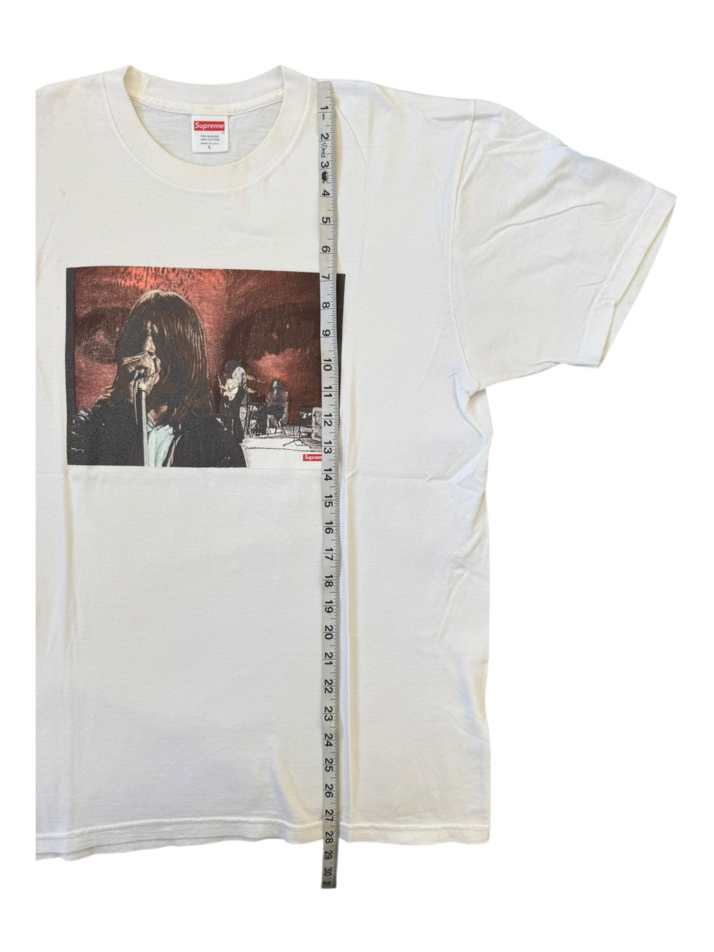 Supreme SS16 Black Sabbath Paranoid Ozzy Osbourne White T-Shirt Size Large