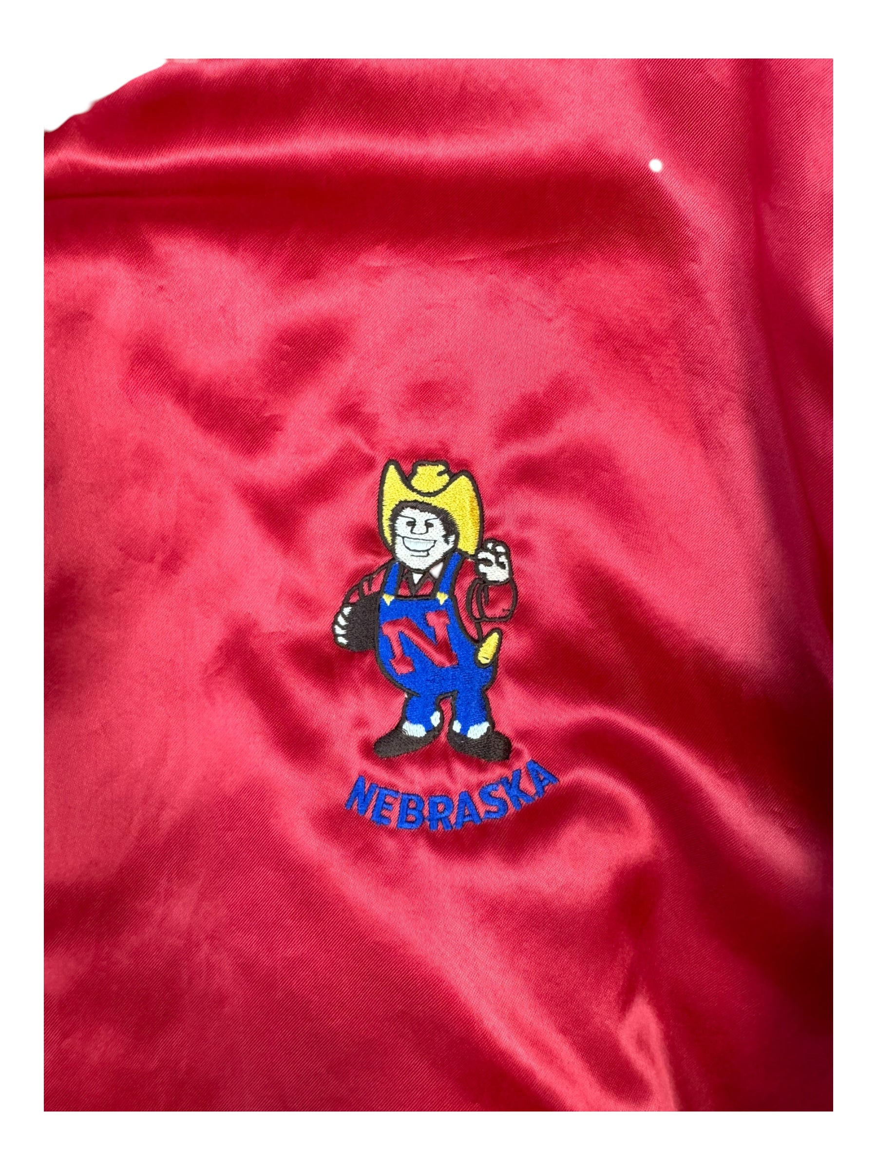 Nebraska Cornhuskers NCAA Swingster 80s/90s Satin Bomber Jacket Size XL