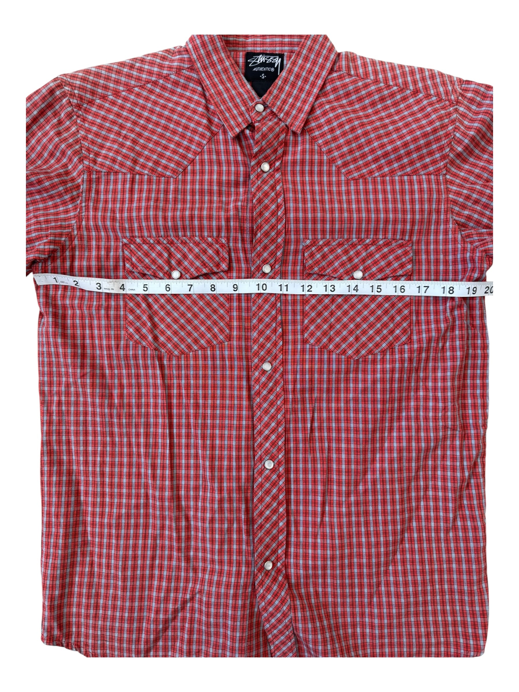 Stussy 00s Checkered Plaid Button Up Size Small