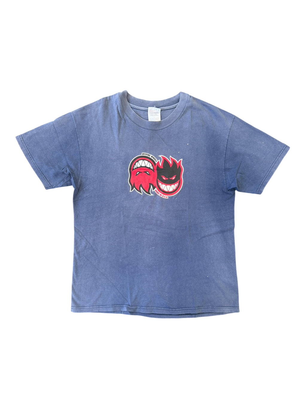 Spitfire 90s Navy Split Logo Faded Hanes Beefy Size Large