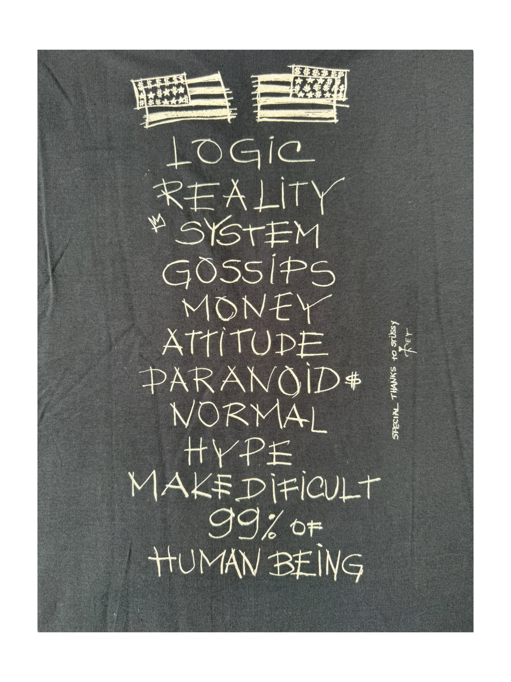 Liquid Sky Ltd by Rey Zorro 90s Stupid Stussy Rip Size Large Deadstock