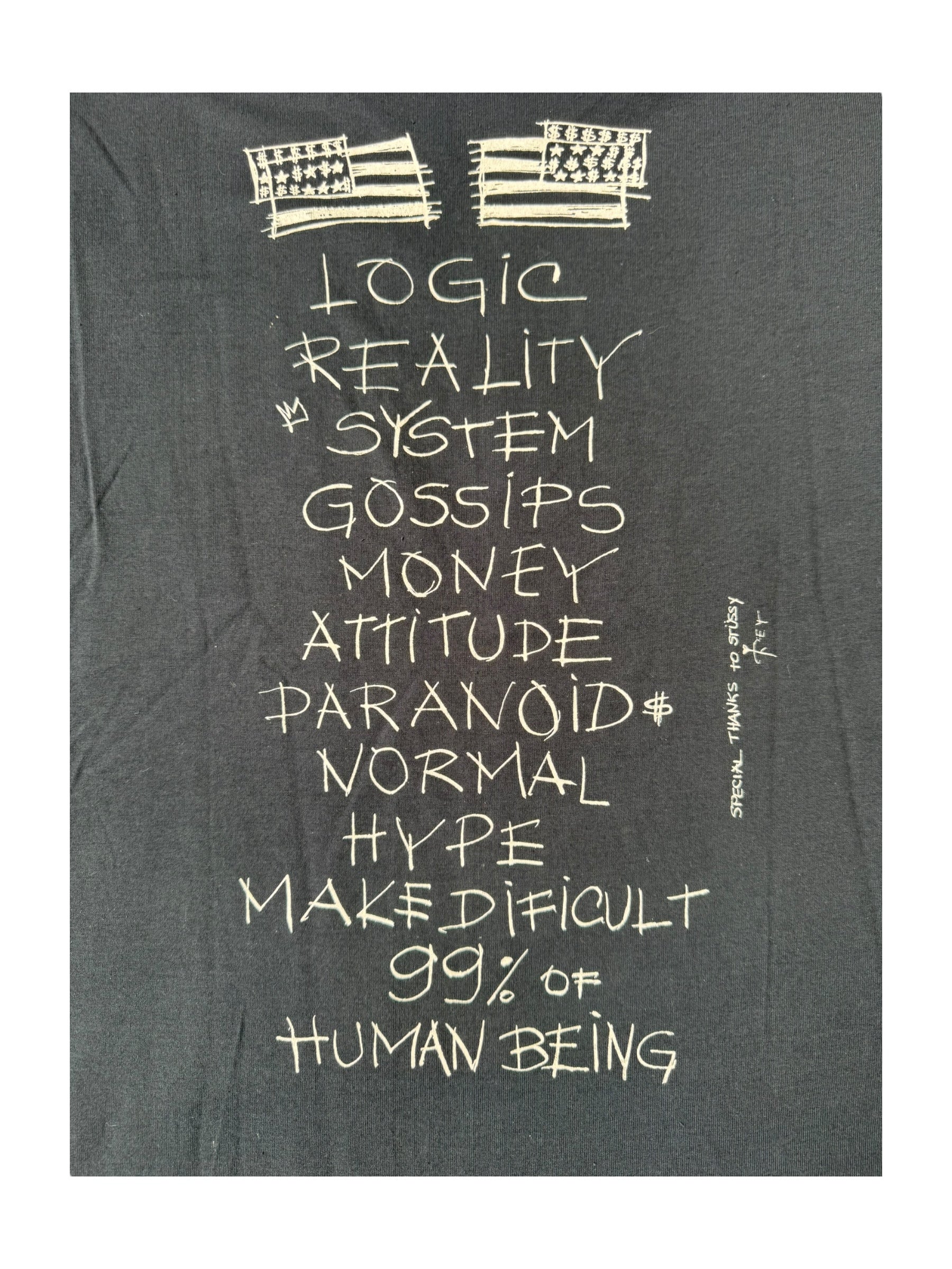 Liquid Sky Ltd by Rey Zorro 90s Stupid Stussy Rip Size Large Deadstock