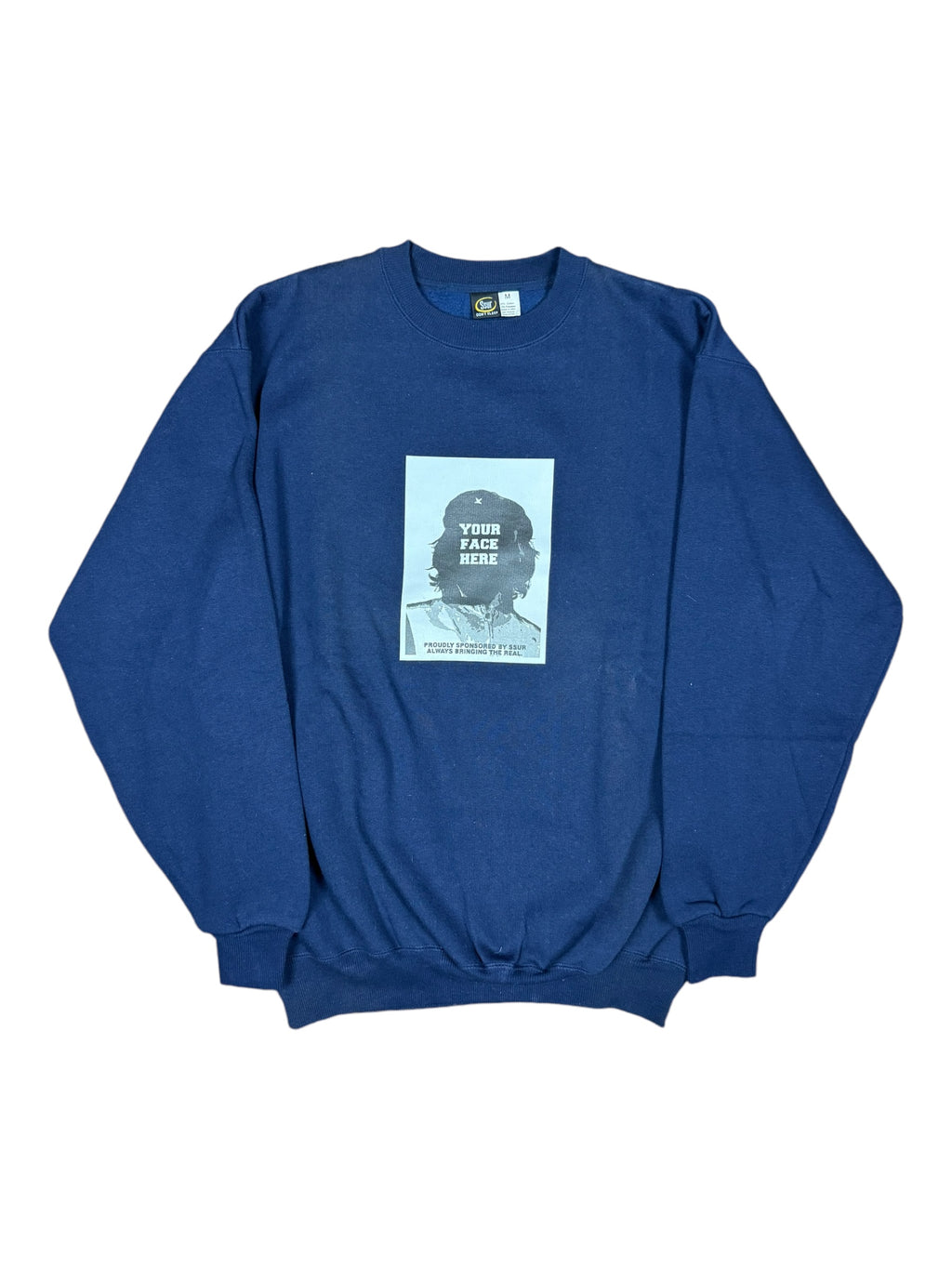 SSUR 90s Navy Blue Your Face Here Crewneck Size Medium
