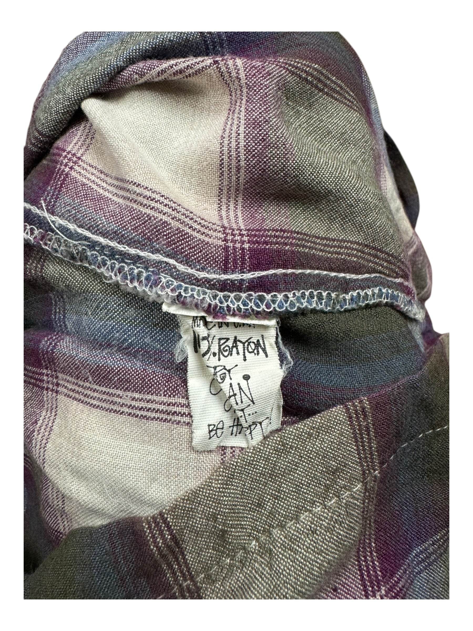 Stussy 80s Plaid Button Up Short Sleeve Tops Size Medium