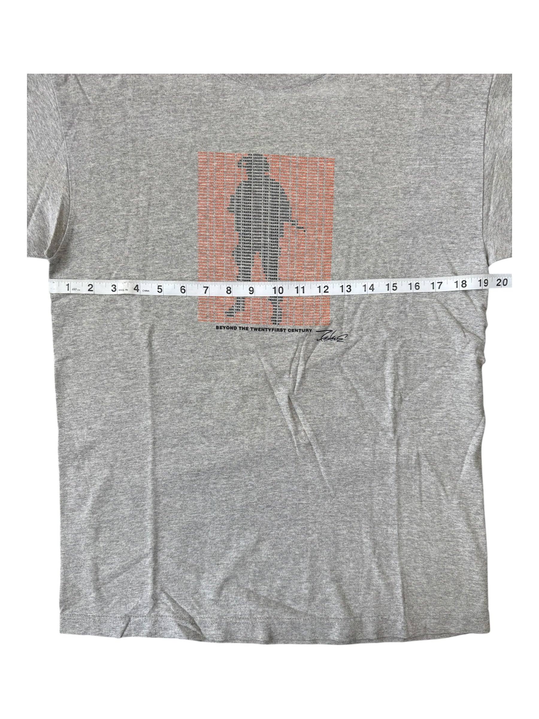 Union 90s Futura Soldier 10 Year Anniversary Grey T-Shirt Size Medium