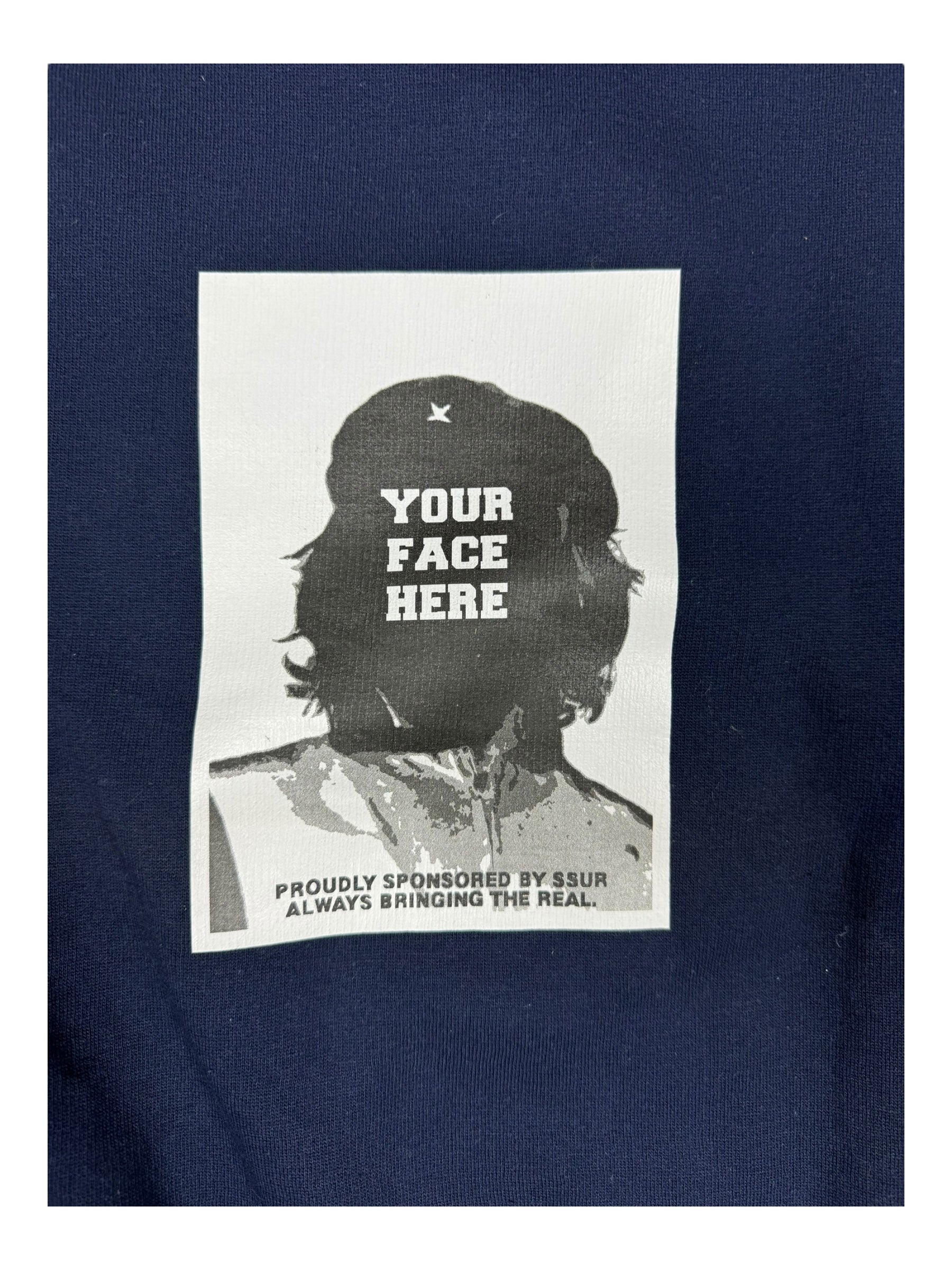 SSUR 90s Navy Blue Your Face Here Crewneck Size Medium